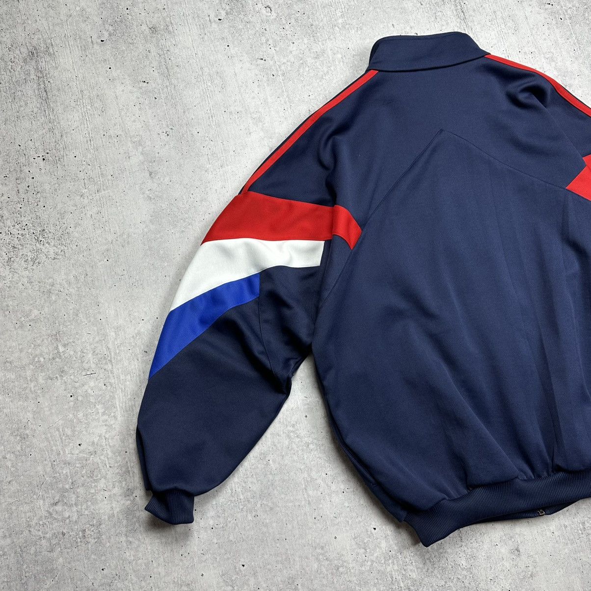 Adidas × Vintage Vintage 80s Adidas France Track Jacket Navy Blue Size US L / EU 52-54 / 3 - 10 Thumbnail