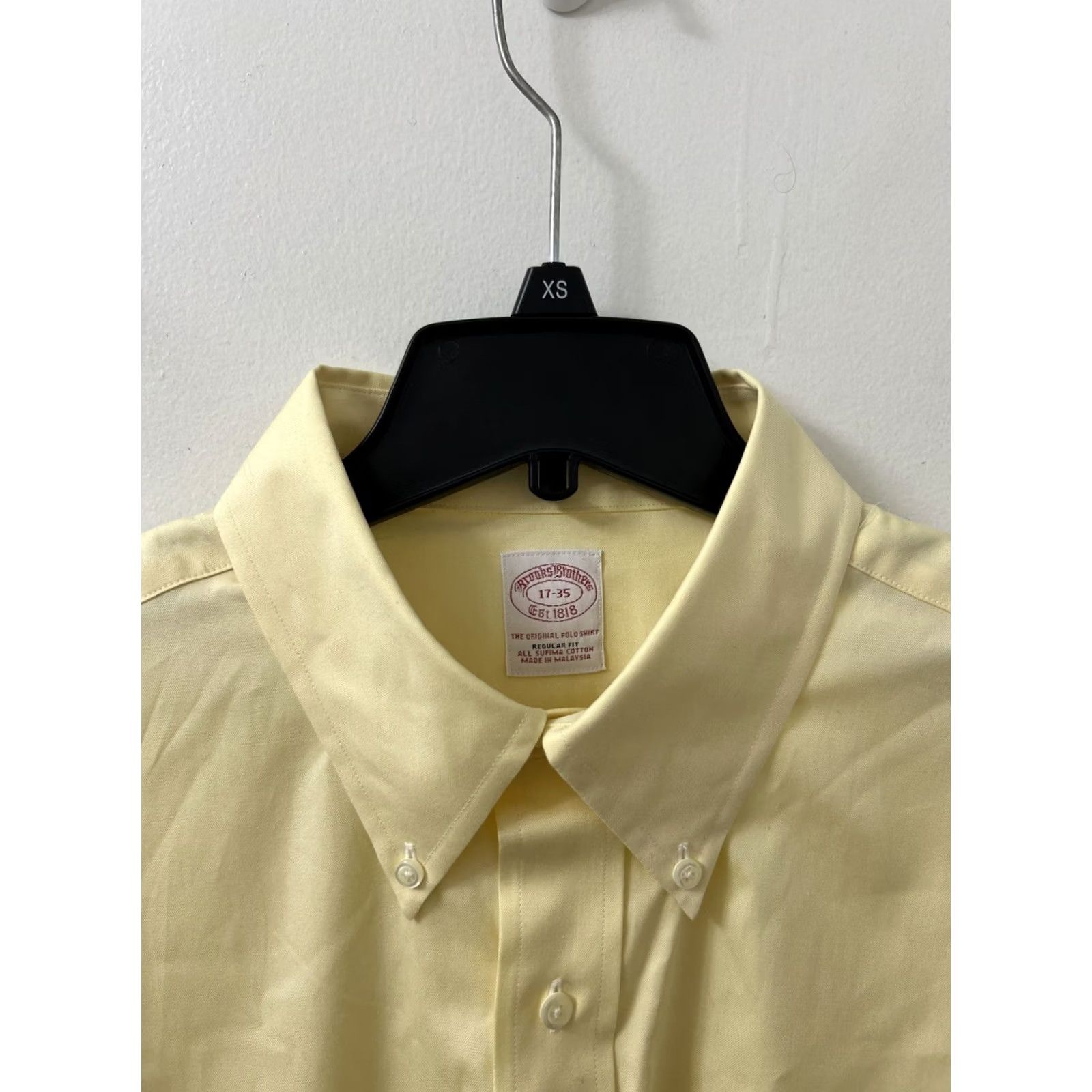 Brooks Brothers Brooks Brothers Original Polo Shirt Mens 17 Yellow Oxford Supima Button Up L/S Dress Shirt Size US XL / EU 56 / 4 - 5 Thumbnail