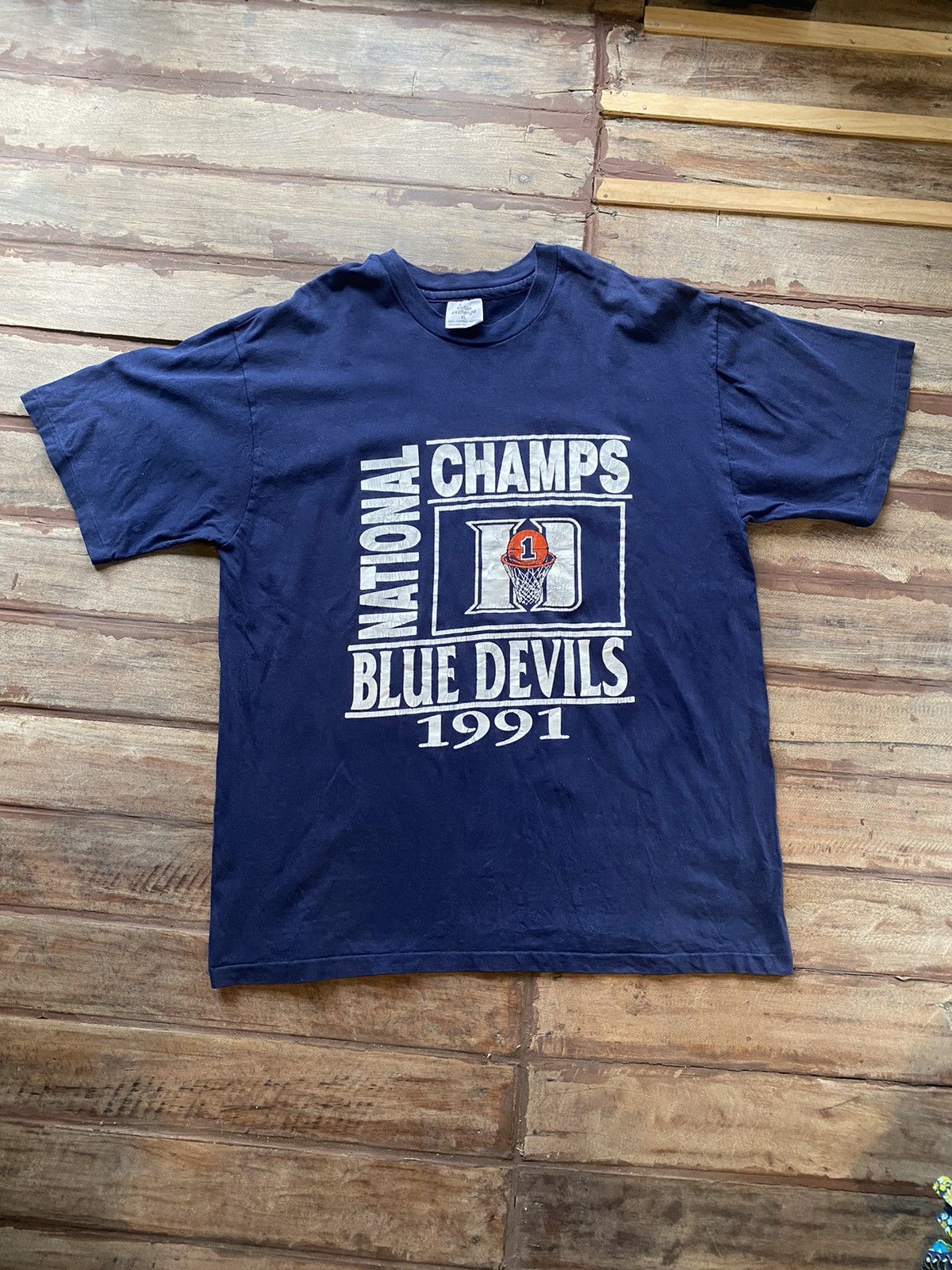 NCAA × Vintage Vintage 1991 Blue Devils T shirt Size US XL / EU 56 / 4 - 1 Thumbnail