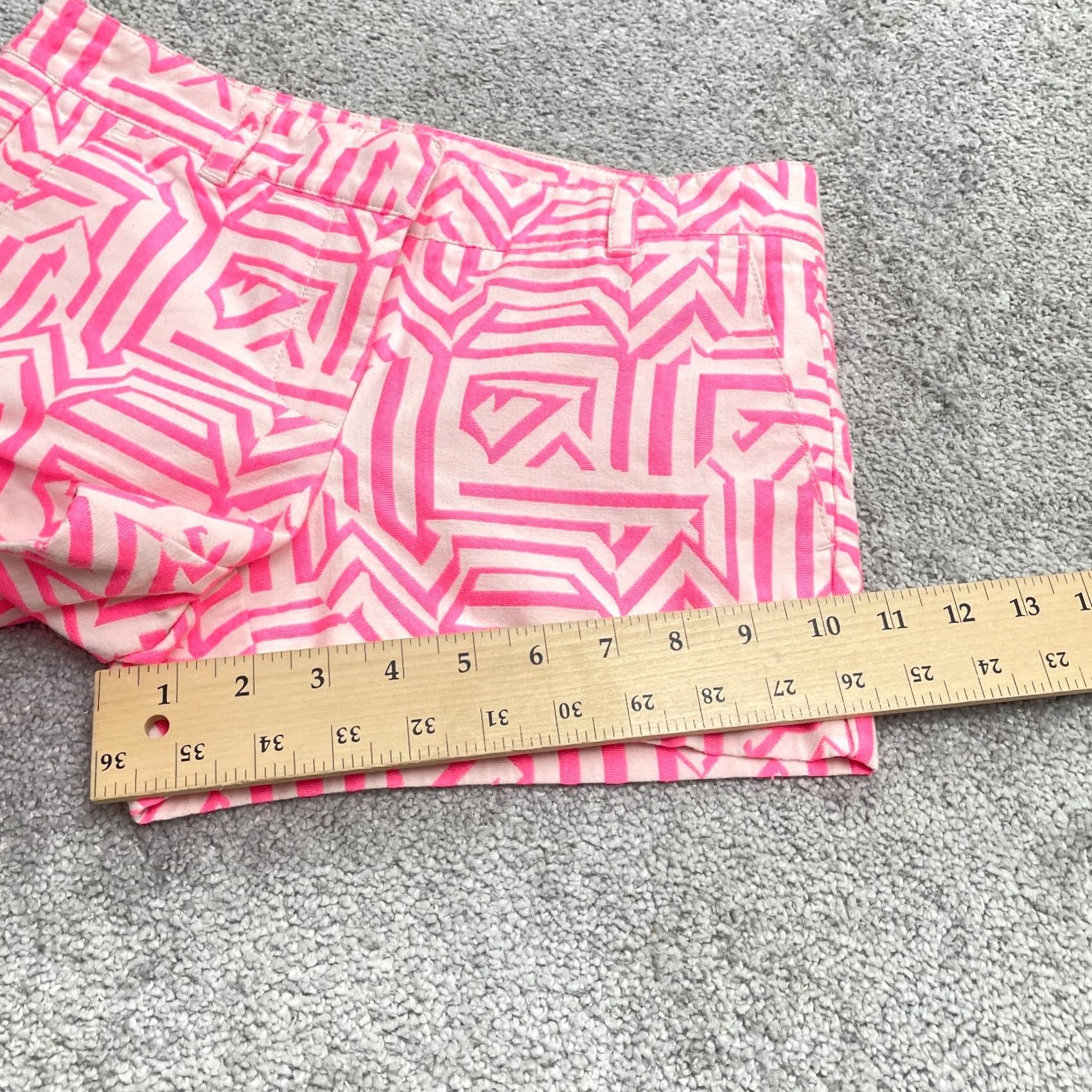 J.Crew J. Crew Geometric Azaka Chino shorts Womens 00 Tiki Neon Pink Casual Stretch Shirt Size 24" / US 00 / IT 34 - 6 Thumbnail