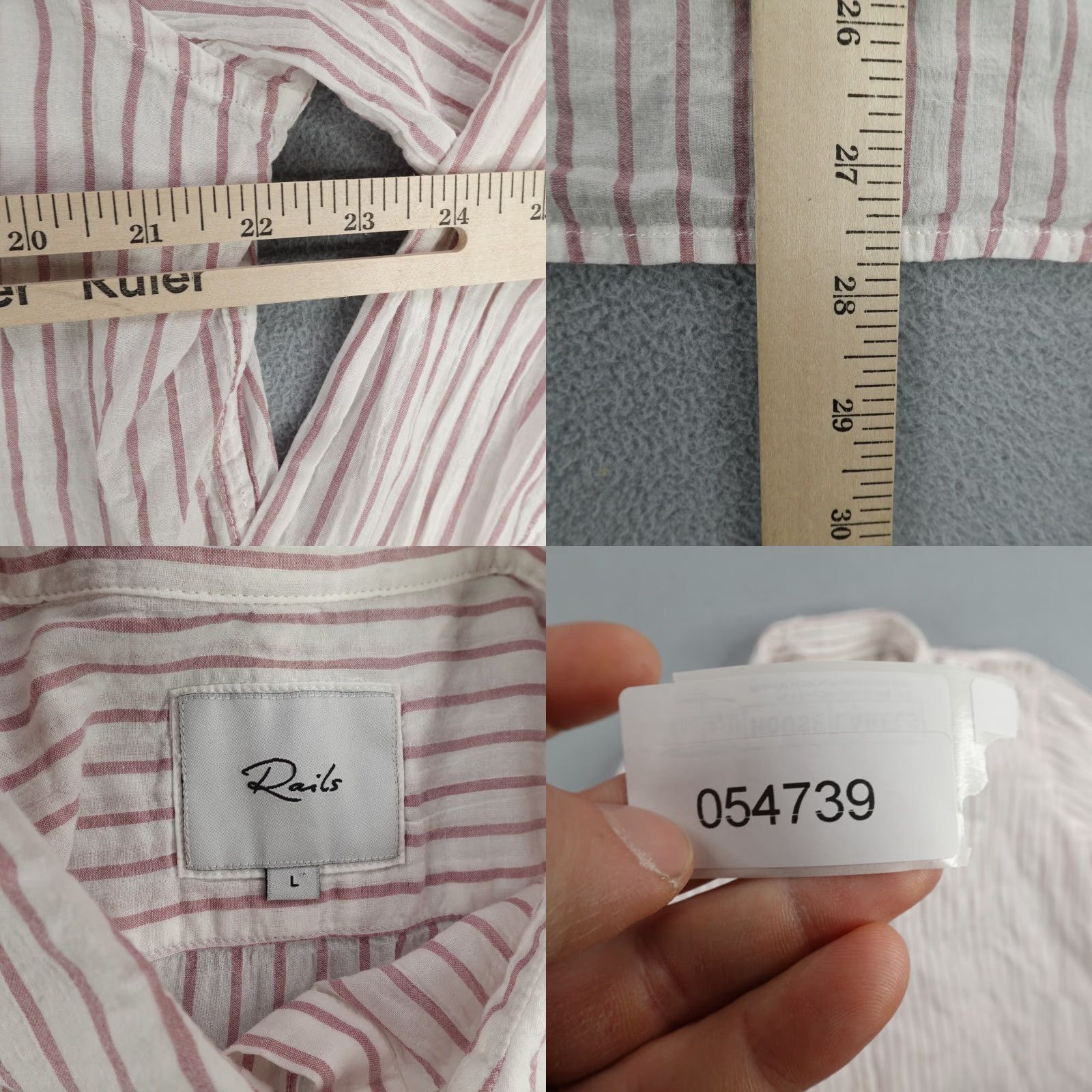 Rails VINTAGE Rails Button-Up Shirt Men's Large Red Striped Long Sleeve Performance Flex Blouse Size L / US 10 / IT 46 - 8 Thumbnail