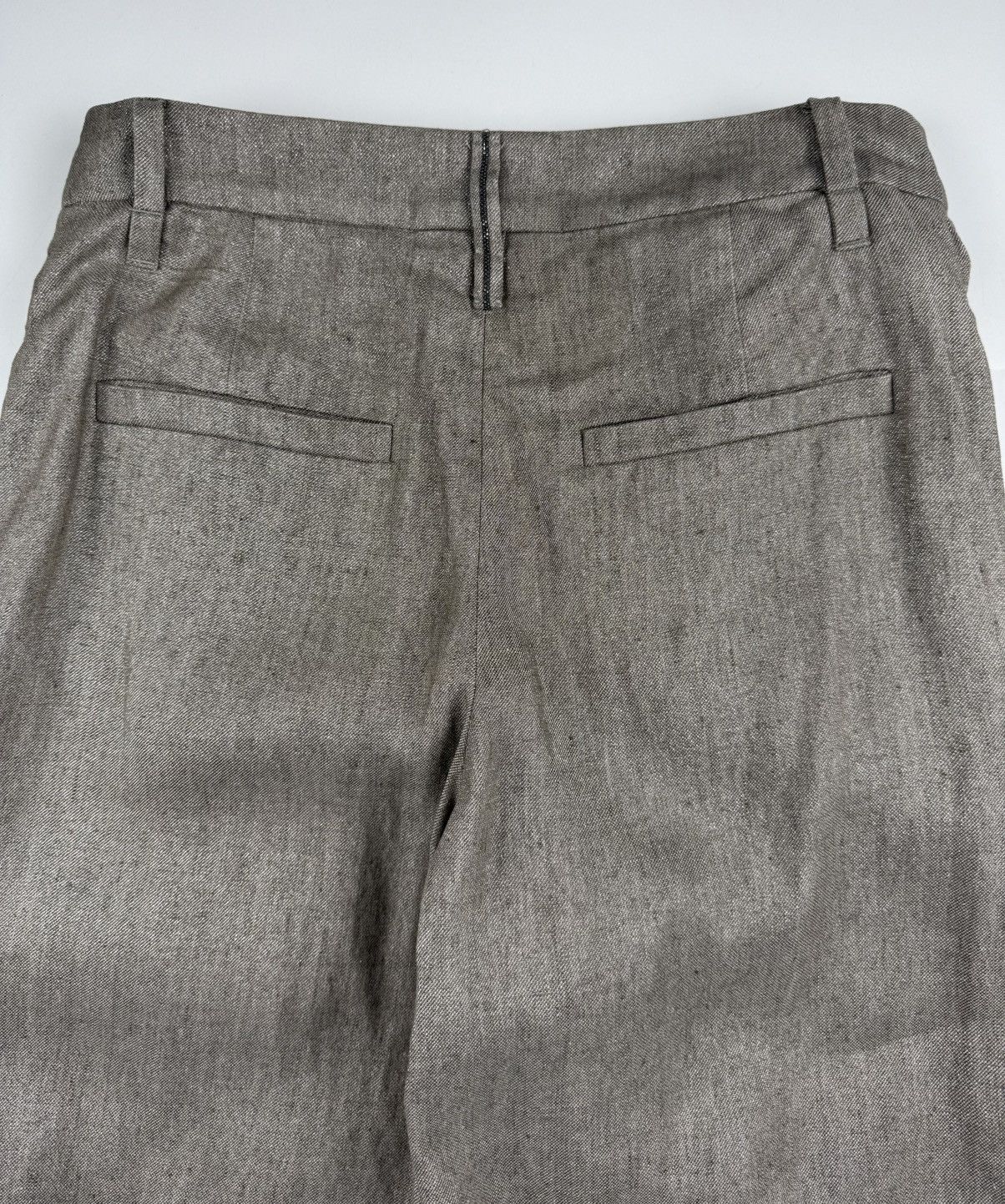 Brunello Cucinelli Brunello Cucinelli S/S’24 Sparkling Linen Flared Trouser Size 28" / US 6 / IT 42 - 8 Thumbnail