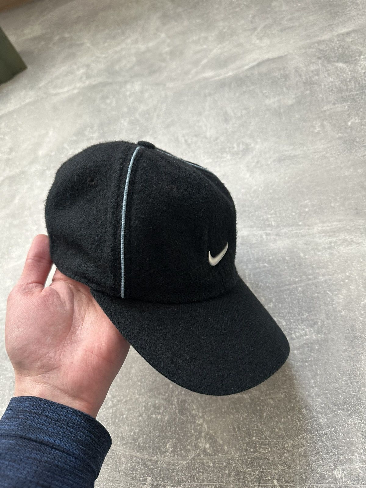 Nike × Vintage 90s Nike Wool Felt Hat Black Size ONE SIZE - 4 Thumbnail
