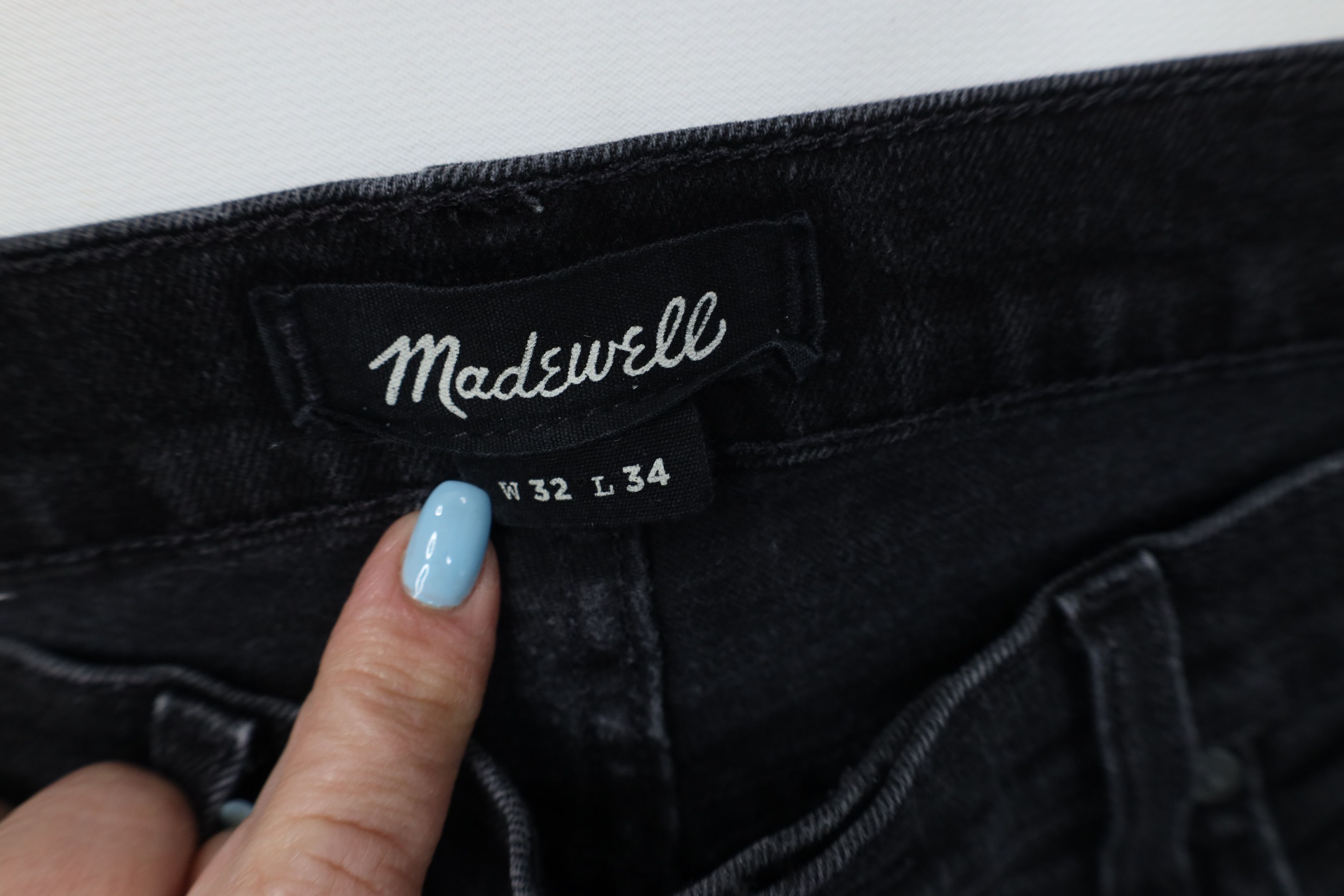 Madewell Madewell Faded Stretch Straight Leg Denim Jeans Black Size US 32 / EU 48 - 8 Thumbnail