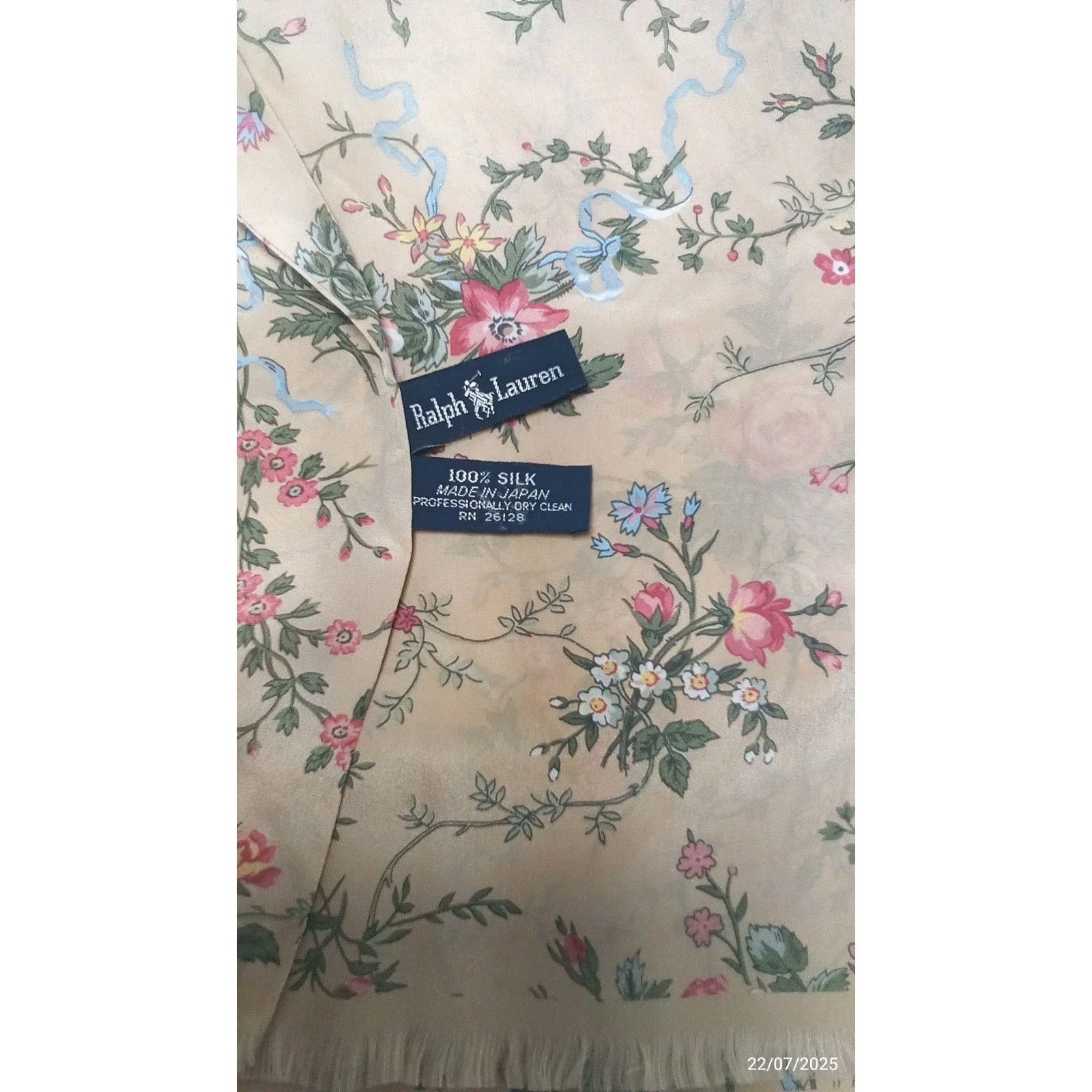 Ralph Lauren Vintage Ralph Lauren 100% Silk Scarf 32" Square Size ONE SIZE - 4 Thumbnail