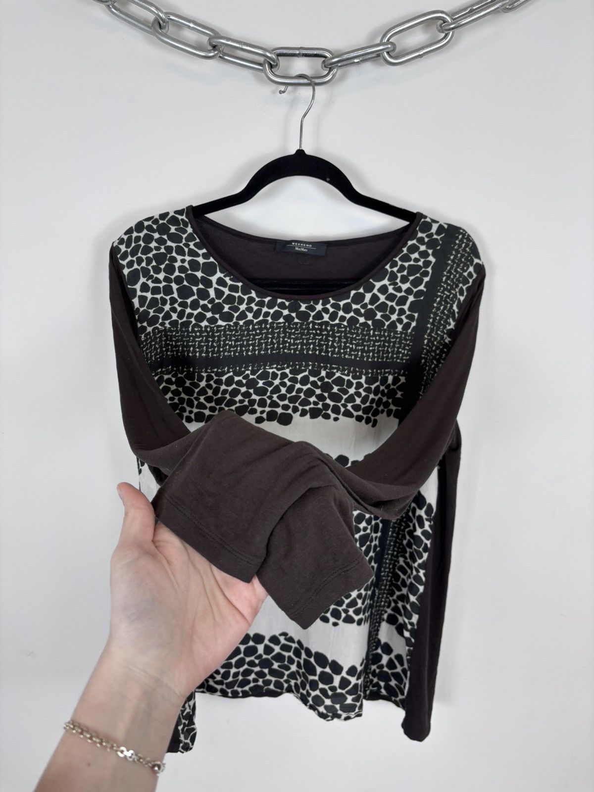 Weekend Max Mara Weekend Max Mara Women’s Brown Long Sleeve T-Shirt Blouse Size M / US 6-8 / IT 42-44 - 8 Thumbnail