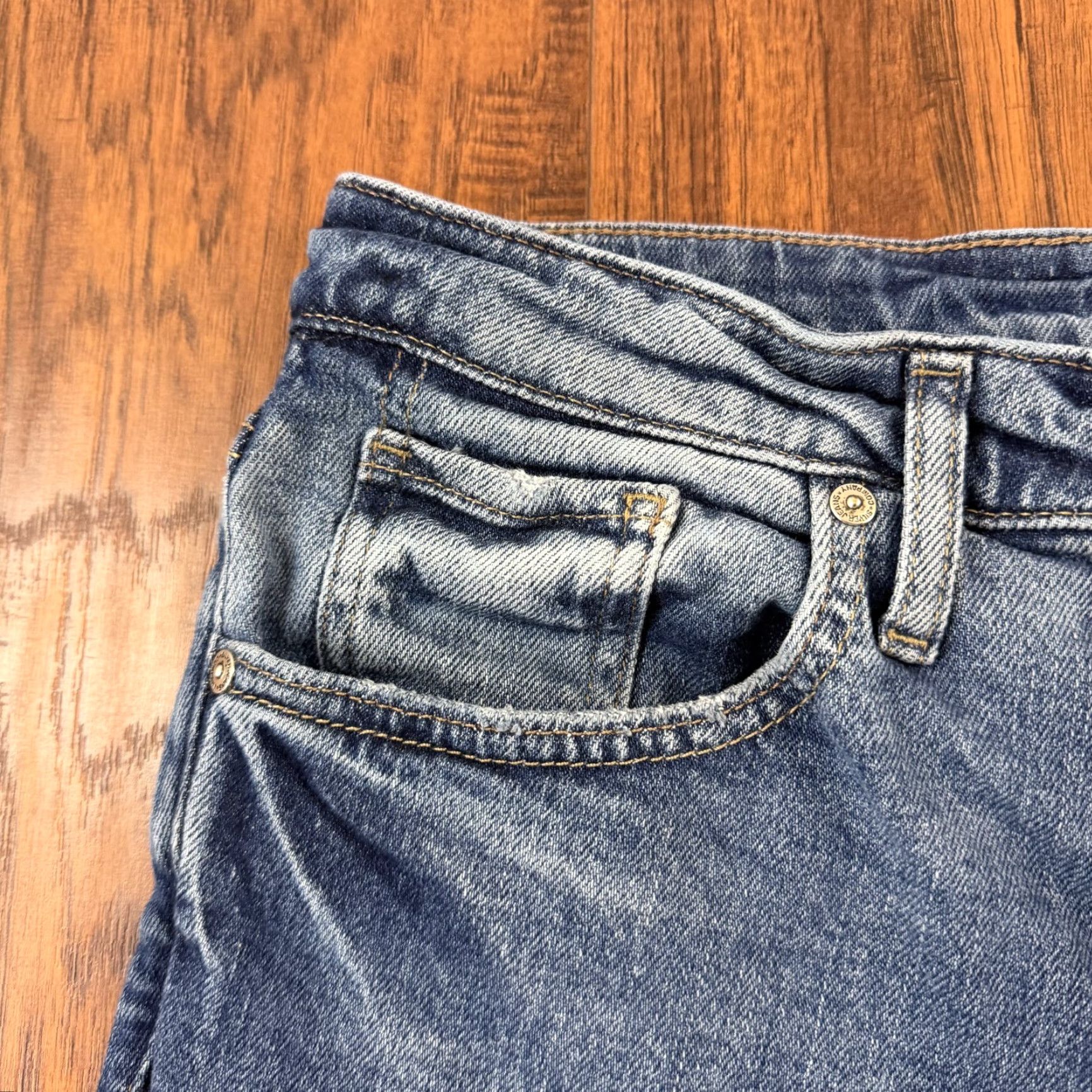 Silver Jeans Co. Silver Jeans Womens Jeans Slim Straight Mid Blue 29x30 27 Regular Stretch Denim Cotton Blend Logo Rise Knits? Size 29" - 3 Thumbnail
