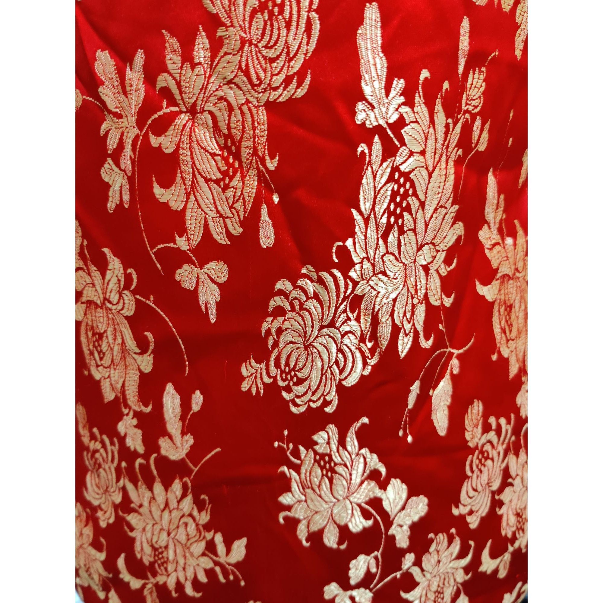 Vintage Womens S Red Jacket Brocade Vintage Chinese Gold Floral Frog Size S / US 4 / IT 40 - 6 Thumbnail