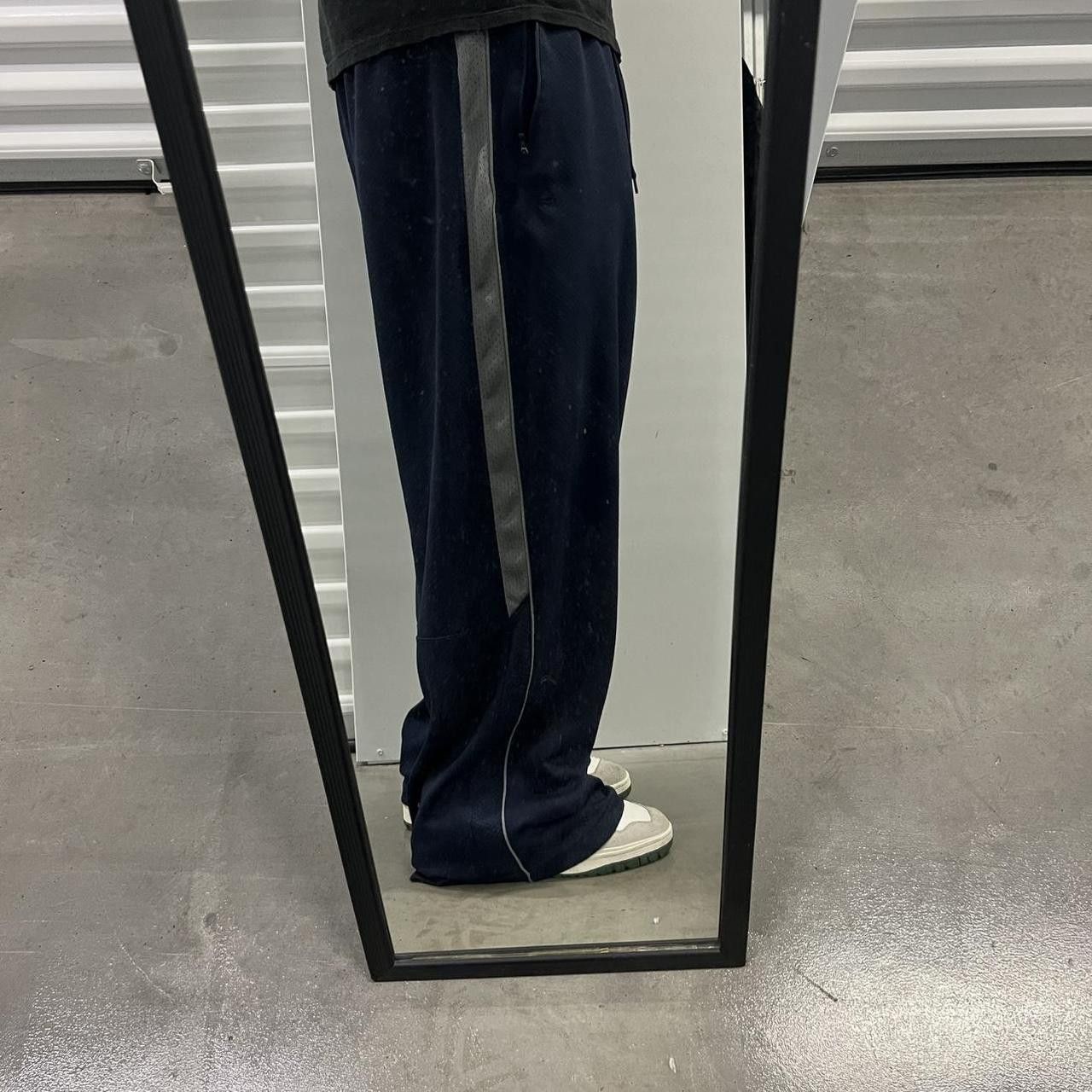 Vintage Vintage Y2K/2000s Super baggy Striped Track Pants with adjustable waistband and drawstrings and pockets! Size US 40 / EU 56 - 1 Thumbnail