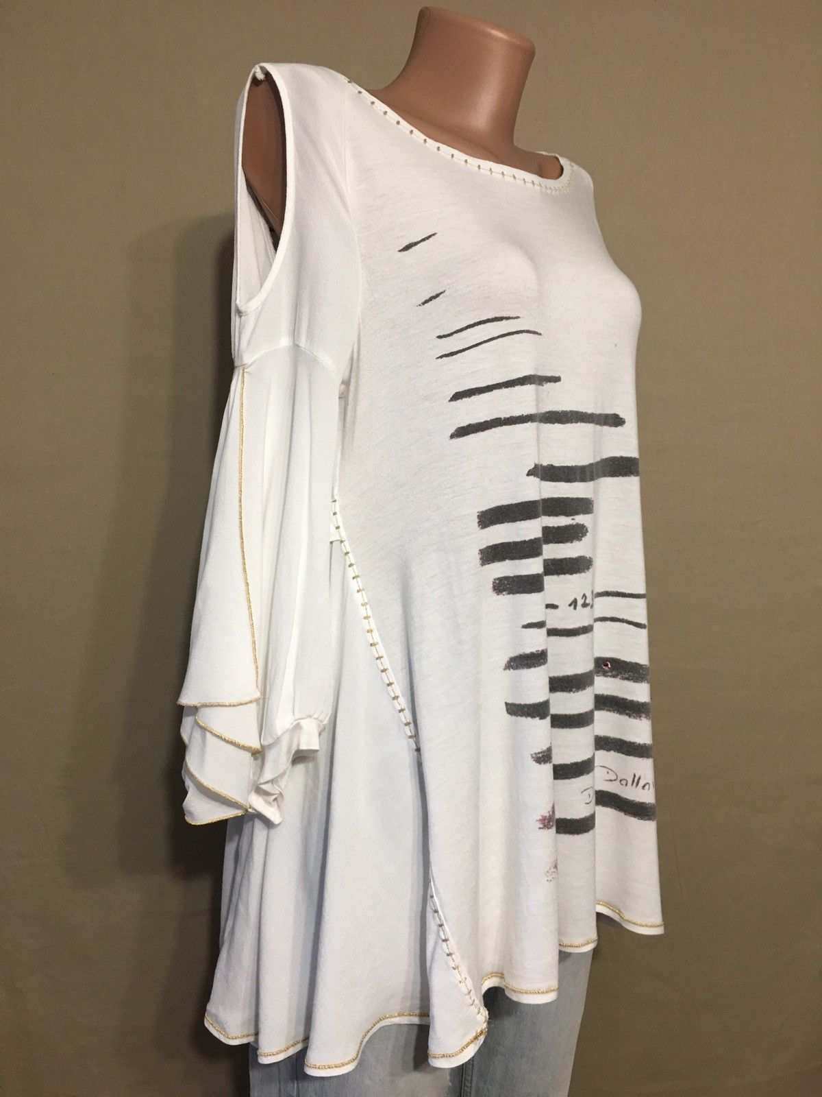 Other ELISA CAVALETTI by DANIELA DALLAVALLE Cotton Designer Blouse Size M / US 6-8 / IT 42-44 - 7 Thumbnail
