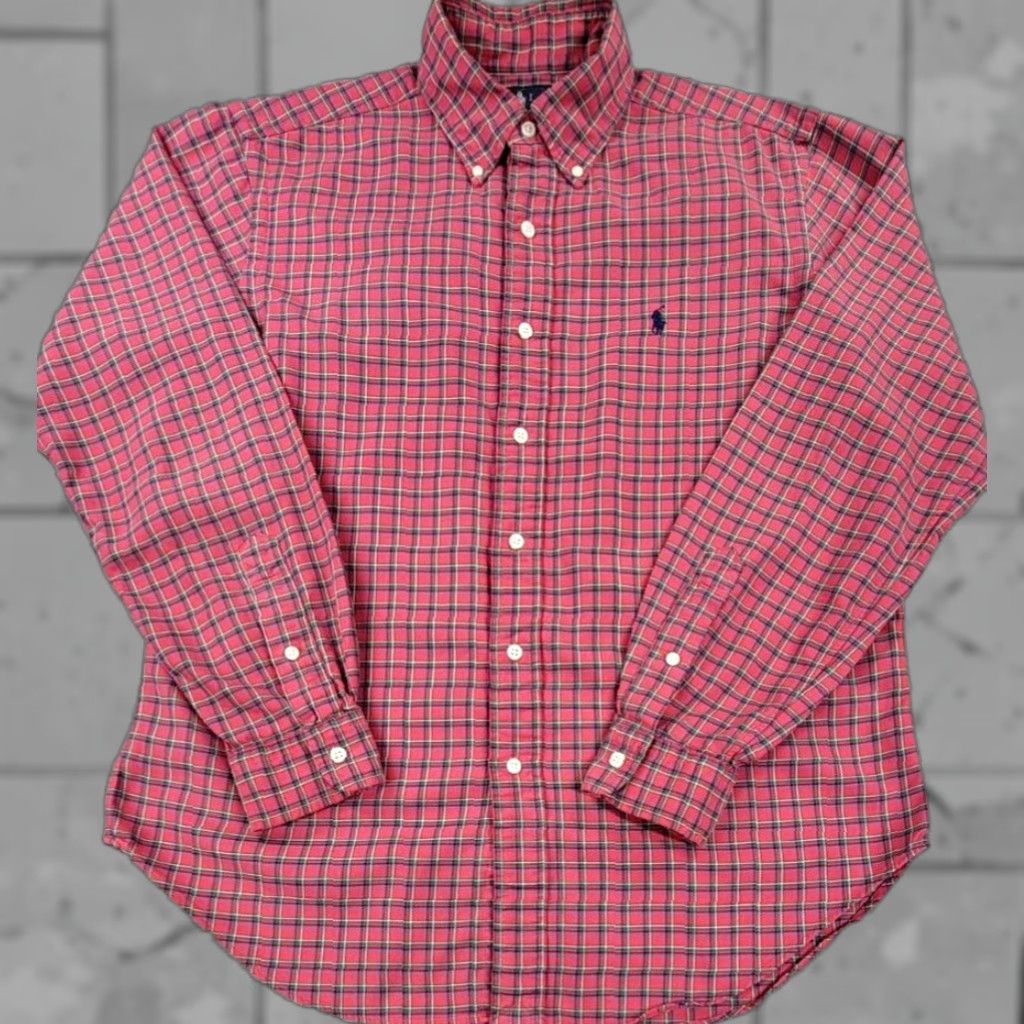 Polo Ralph Lauren Polo Ralph Lauren Colorful Red Plaid Brushed Cotton Button Up Shirt Mens M Size US M / EU 48-50 / 2 - 1 Thumbnail
