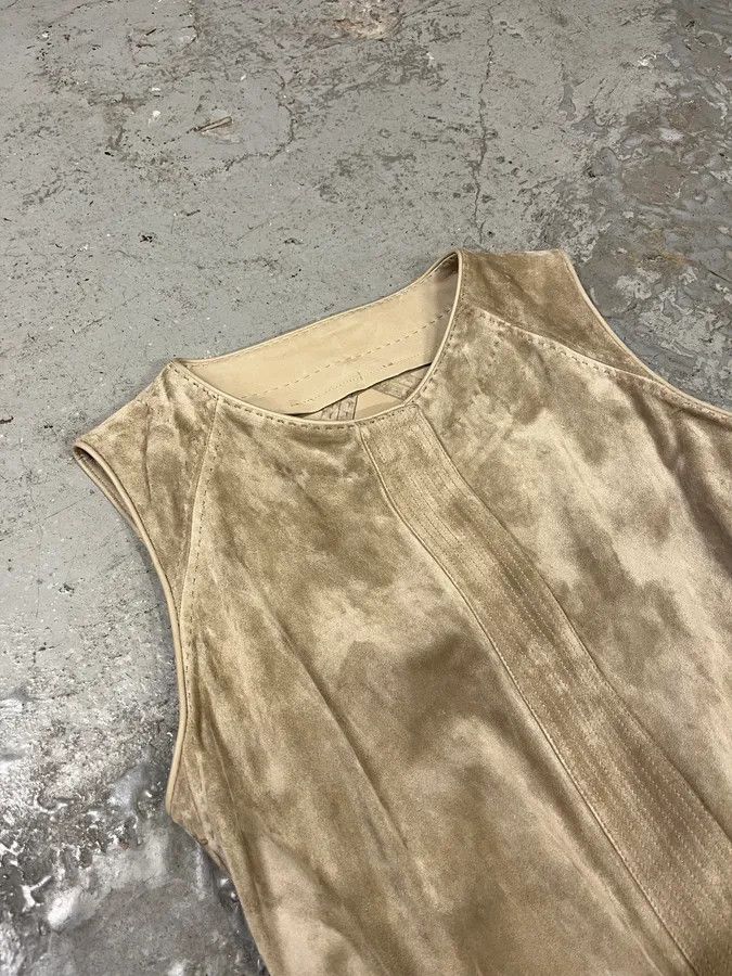 Gianfranco Ferre SS2009 Gianfranco Ferré Beige Suede Vest Dress Size S / US 4 / IT 40 - 2 Thumbnail