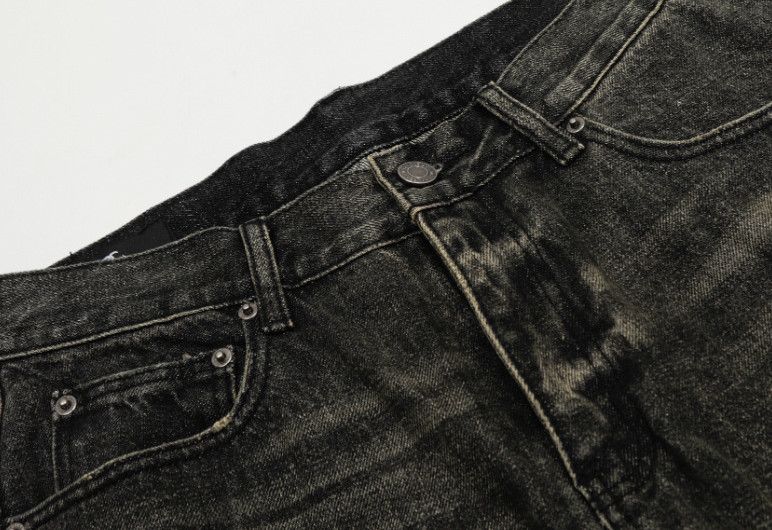 Vintage Men's street loose casual retro distressed lightning jeans Size US 32 / EU 48 - 3 Thumbnail