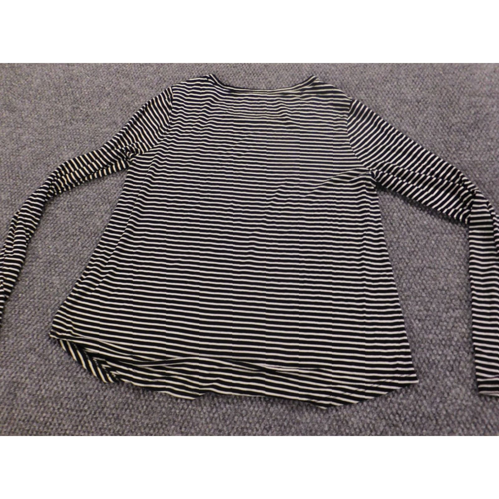 Aeropostale Aeropostale Blouse Women L Black Striped Long Sleeve Collared Crew Rayon Spandex Casual Button Basic Lightweight Regular Size L / US 10 / IT 46 - 7 Thumbnail