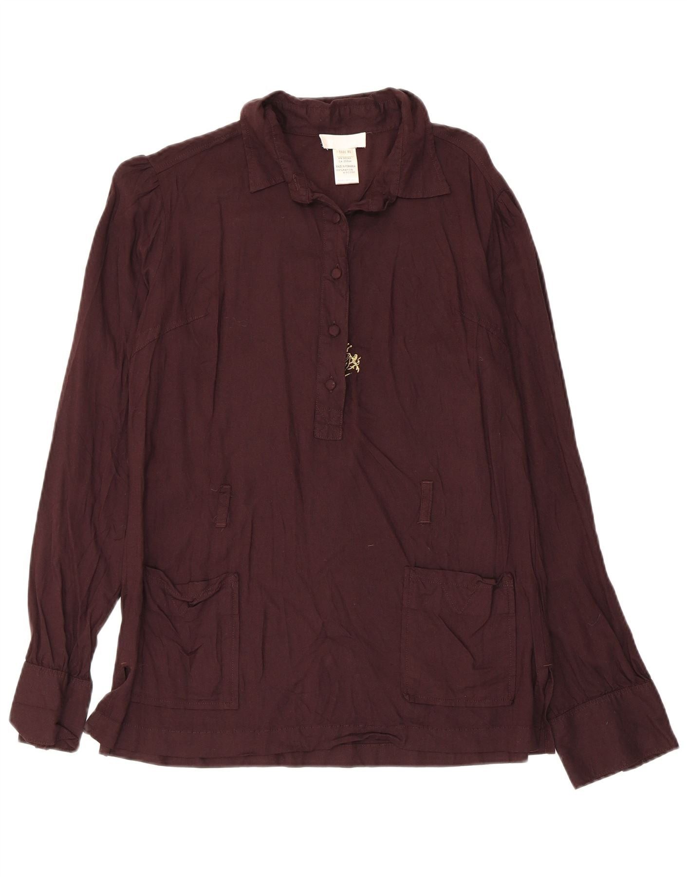 Diesel Womens Pullover Shirt Blouse UK 18 XL Brown Floral Rayon Size S / US 4 / IT 40 - 1 Thumbnail