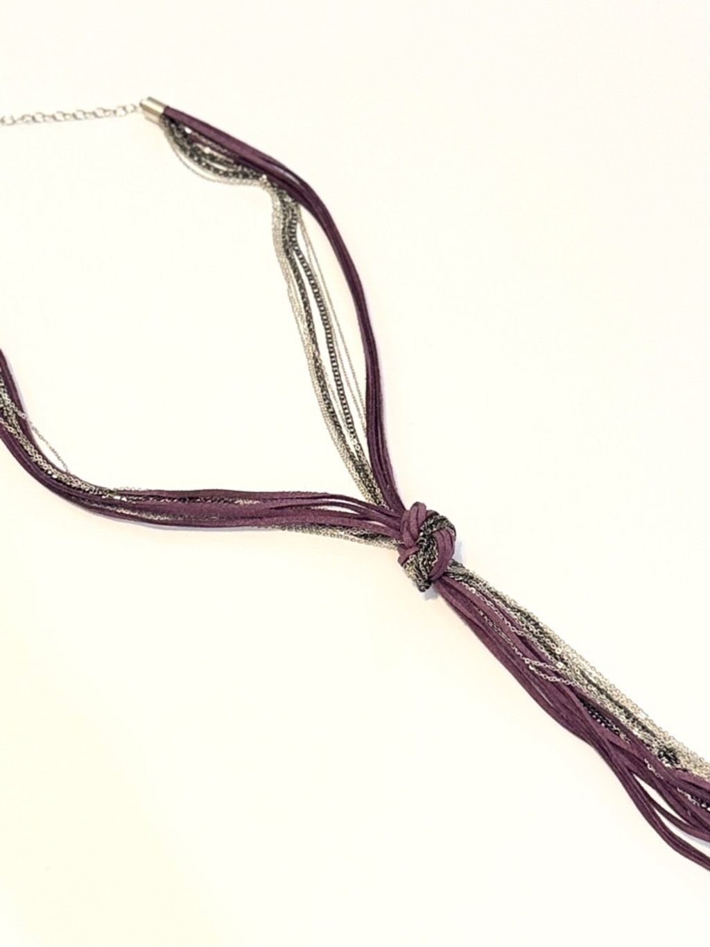The Unbranded Brand Purple Suede Multi-Strand Knot Boho Festival Necklace | NWOT Size ONE SIZE - 5 Thumbnail
