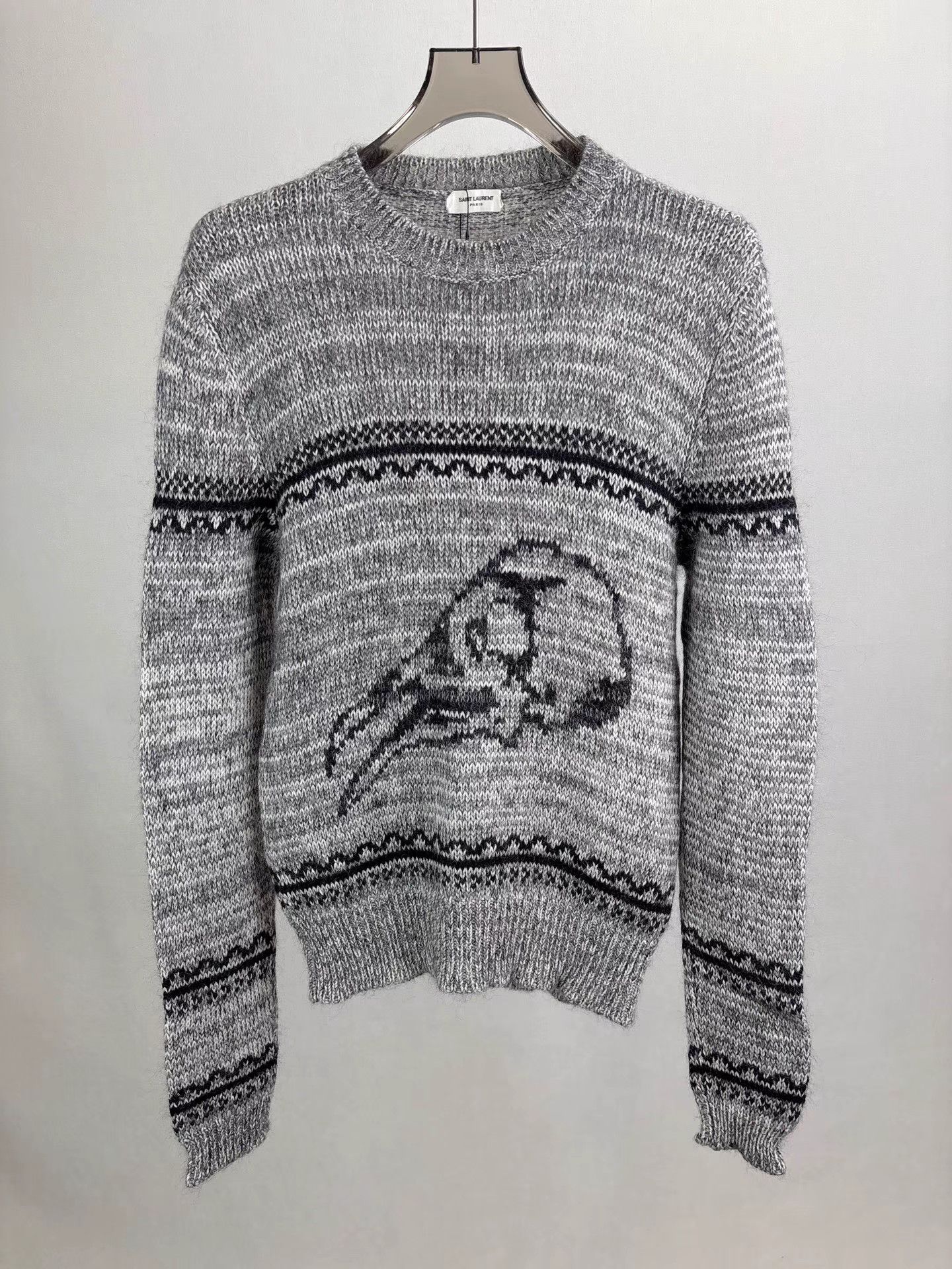 Saint Laurent Paris SAINT LAURENT SLP Gray Knit Sweater Size US L / EU 52-54 / 3 - 1 Thumbnail