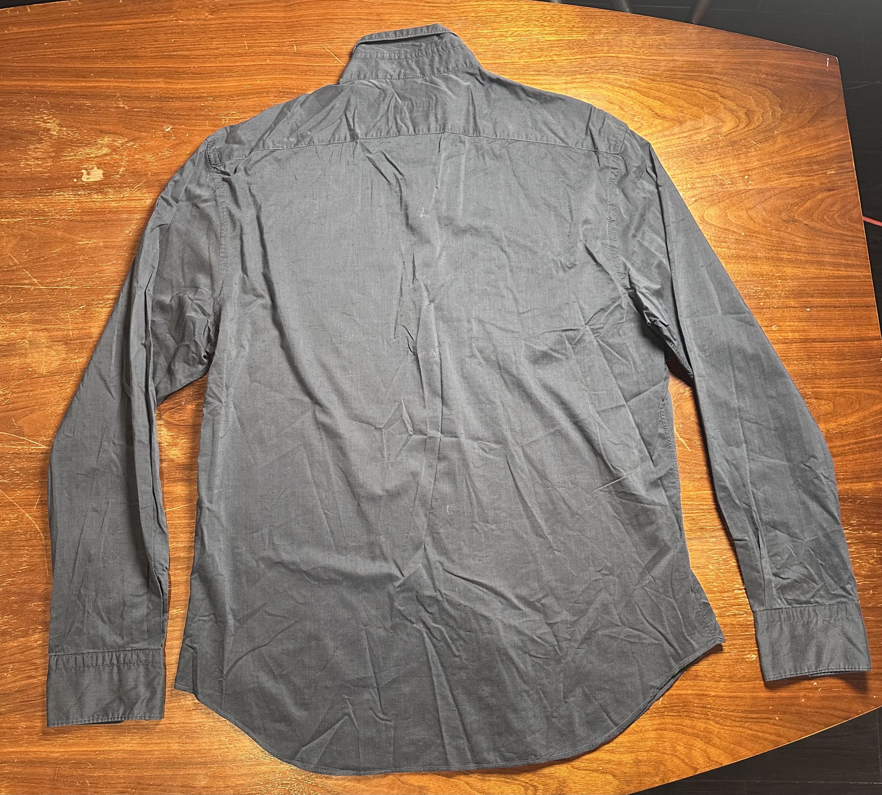 Barneys New York Barneys New York Silk Cotton Button Down Shirt Grey XL Size US XL / EU 56 / 4 - 5 Thumbnail
