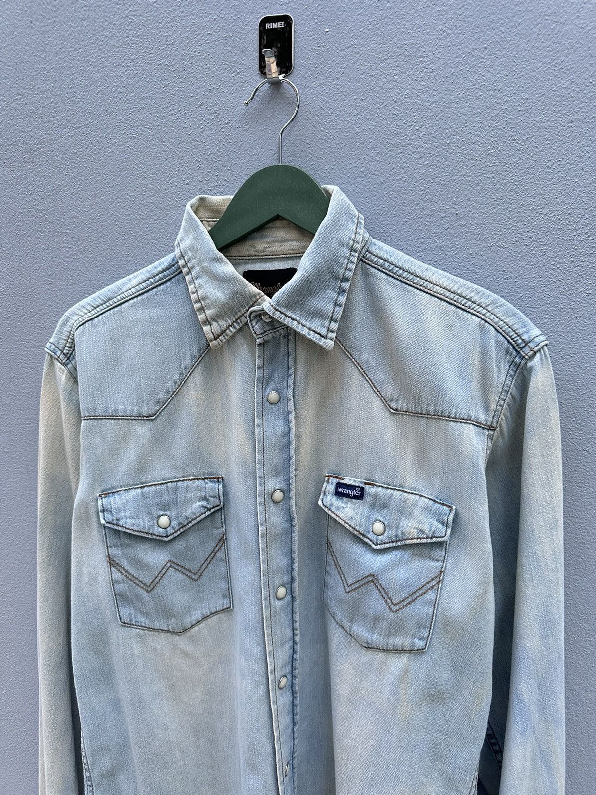 Vintage × Wrangler Vintage Western Wrangler Thrashed Shirt A140 Size US M / EU 48-50 / 2 - 2 Thumbnail