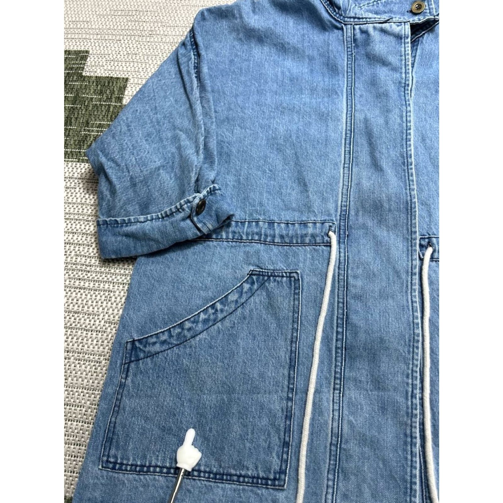 Denime Before You Jacket Womens Medium Blue Cotton Denim Full Zip Size M / US 6-8 / IT 42-44 - 5 Thumbnail