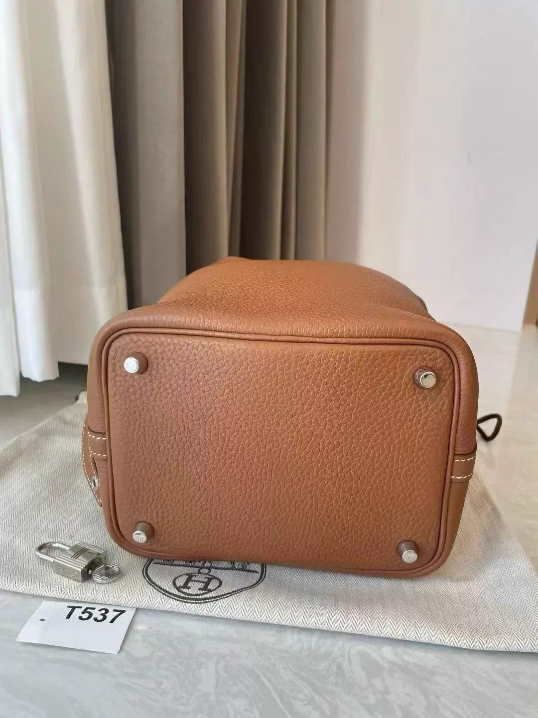 Hermes Hermès Picotin 18 Silver Brown NM Y Stamp Dust Bag Size ONE SIZE - 6 Thumbnail