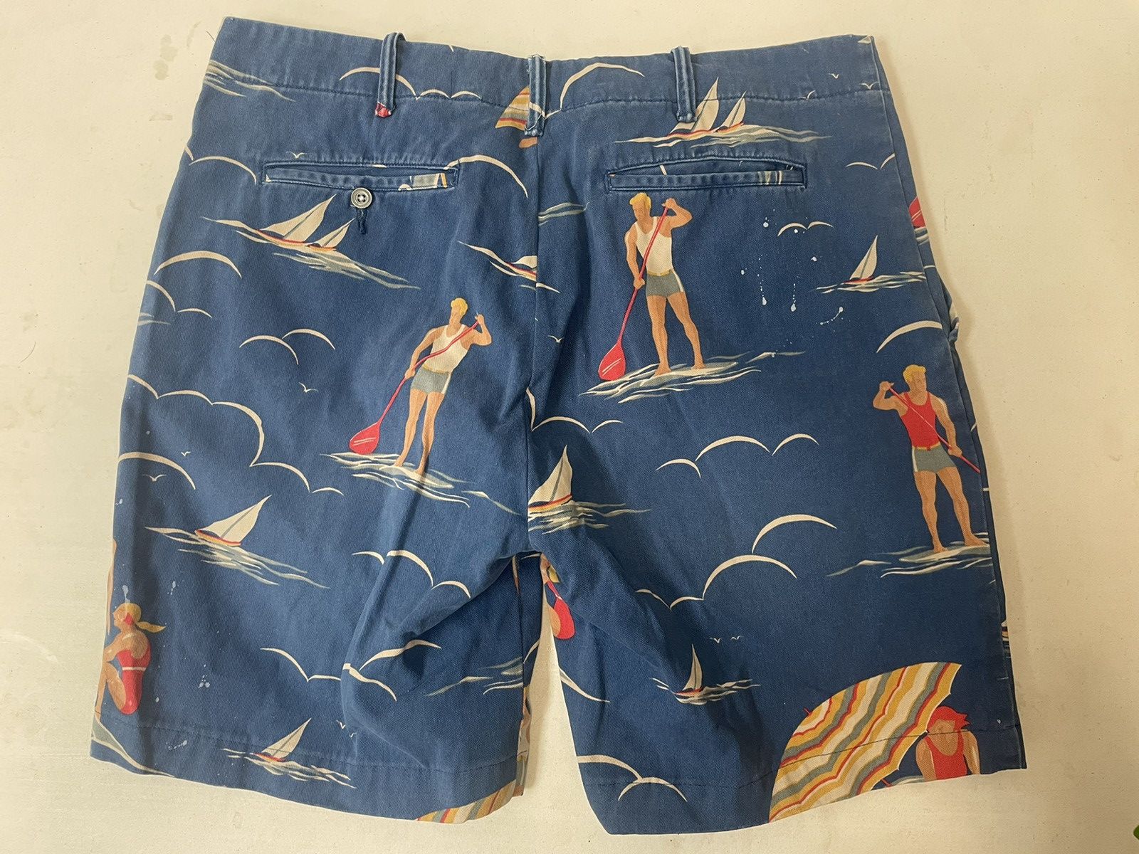 Polo Ralph Lauren × Vintage Paddle Board Print Chino Shorts Size US 38 / EU 54 - 6 Thumbnail