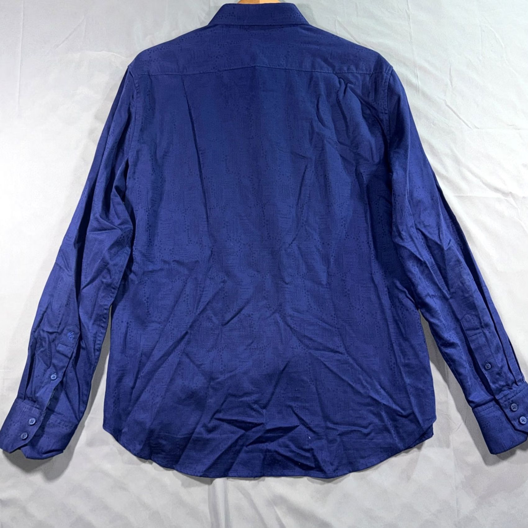 Robert Graham Robert Graham Shirt Mens XL Blue Geometric Long Sleeve Button Front Contrast Embroidered Size US XL / EU 56 / 4 - 2 Thumbnail