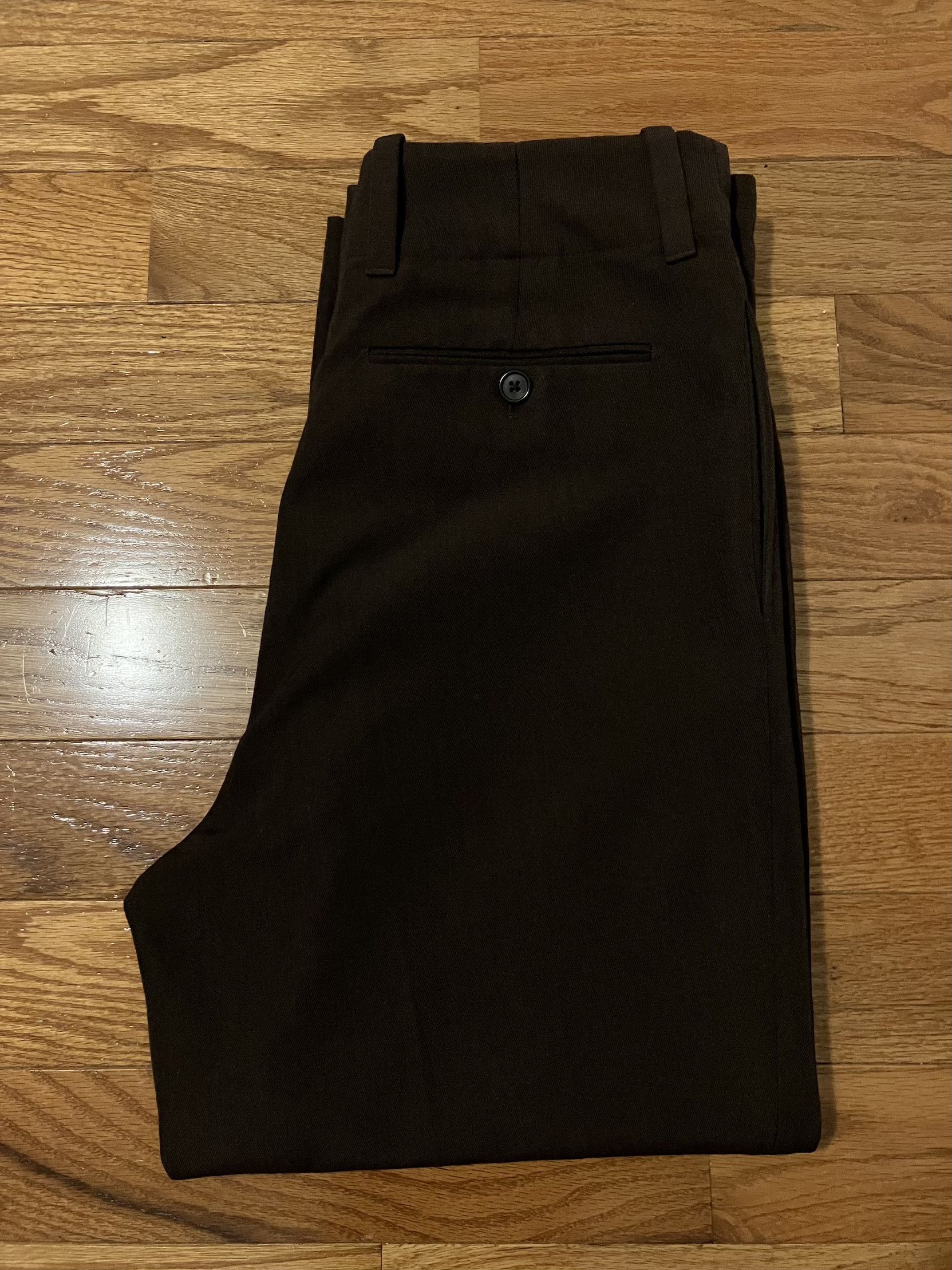 image of Margaret Howell Officers Trouser Dry Serge / Chestnut/ Lnwot in Brown, Men's (Size 34)
