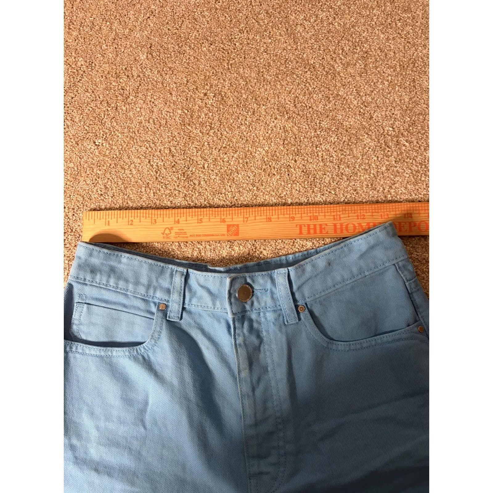 Zara ZARA Shorts Womens 6 Denim High Rise Relaxed Fit Button Fly Casual Blue Size 28" / US 6 / IT 42 - 5 Thumbnail