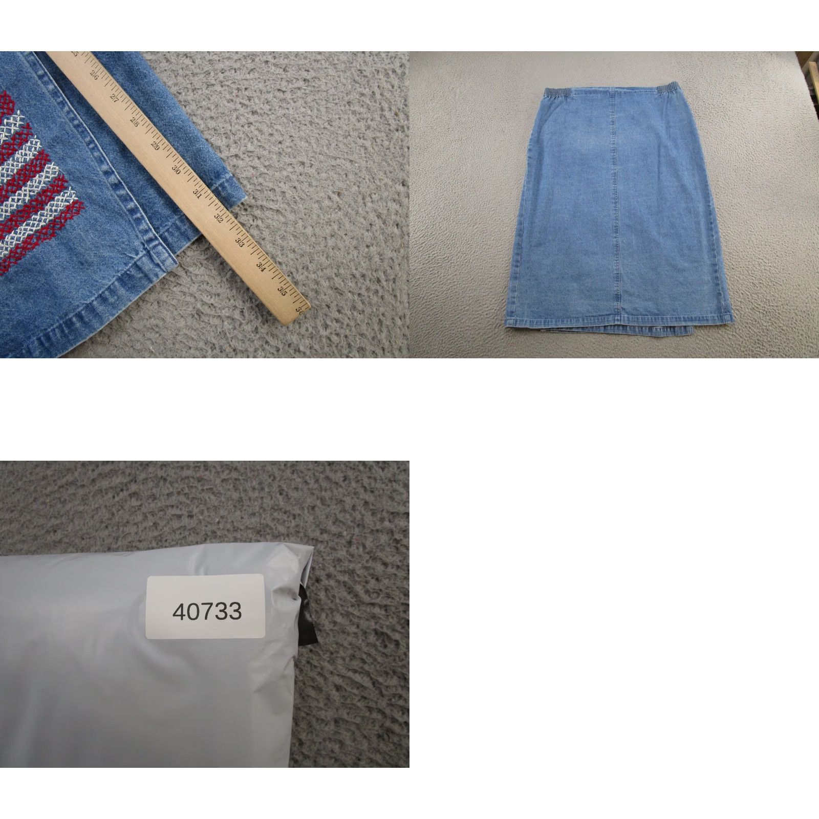 Vintage Vintage Casual Corner Denim Skirt 1X Midi A-Line Blue 90s 4th Of July Womens Size 40" / US 18 - 8 Thumbnail