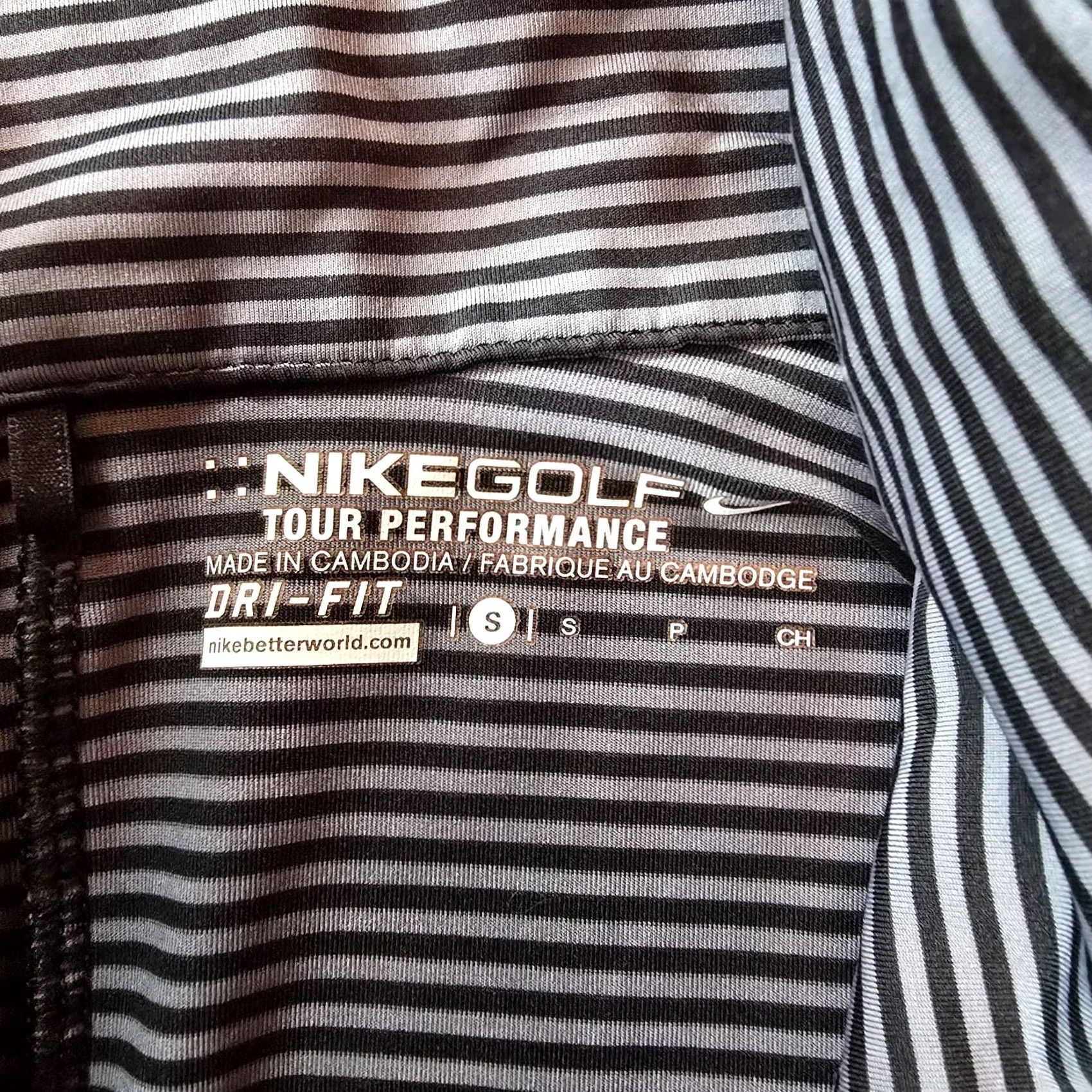 Nike Nike Dri-Fit Polo Shirt Womens Small Gray Striped 1/4 Zip Short Sleeve Golf Club Embroidery Black Gold Size S / US 4 / IT 40 - 5 Thumbnail