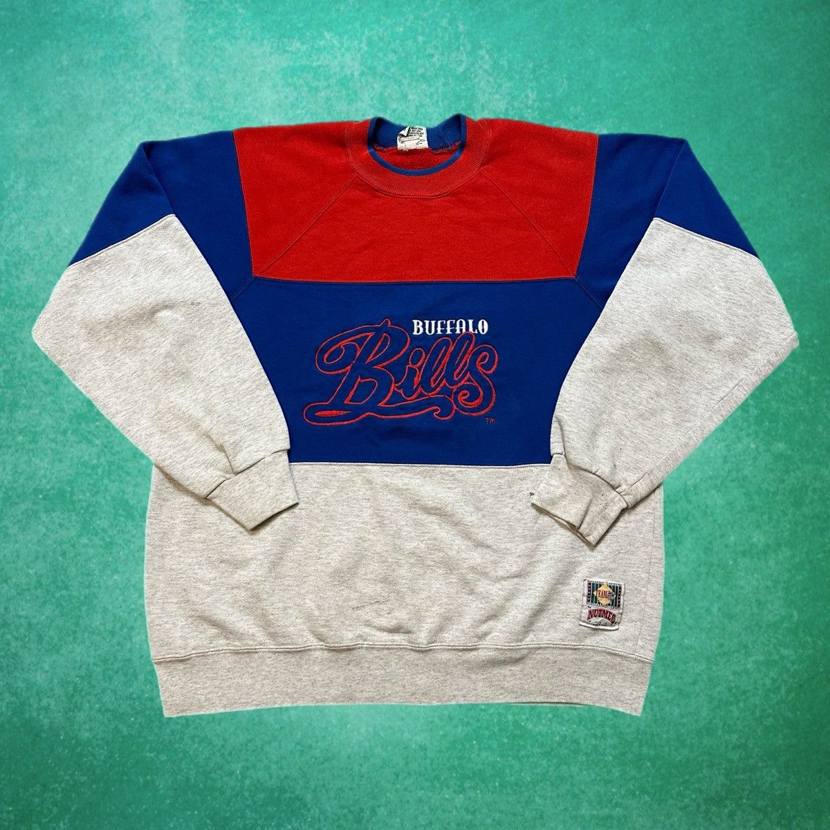 image of Made In USA x Nutmeg Mills Vintage Buffalo Bills Sweatshirt in Grey, Men's (Size XL)