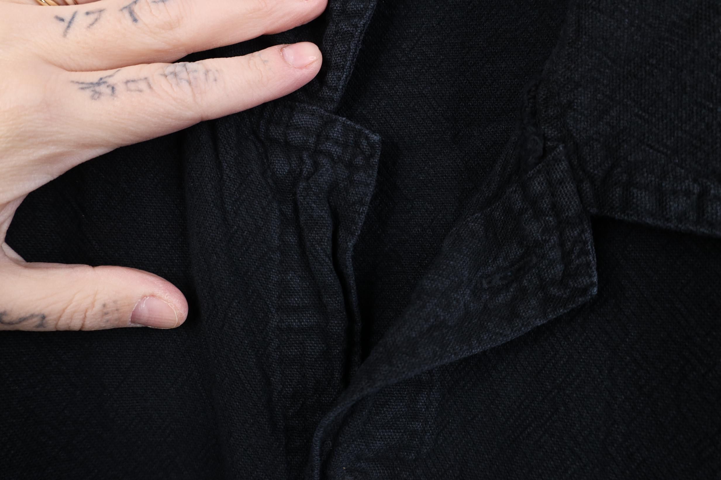 Vintage Vintage 90s Streetwear Cotton Button Shirt Jacket Black USA Size US L / EU 52-54 / 3 - 4 Thumbnail