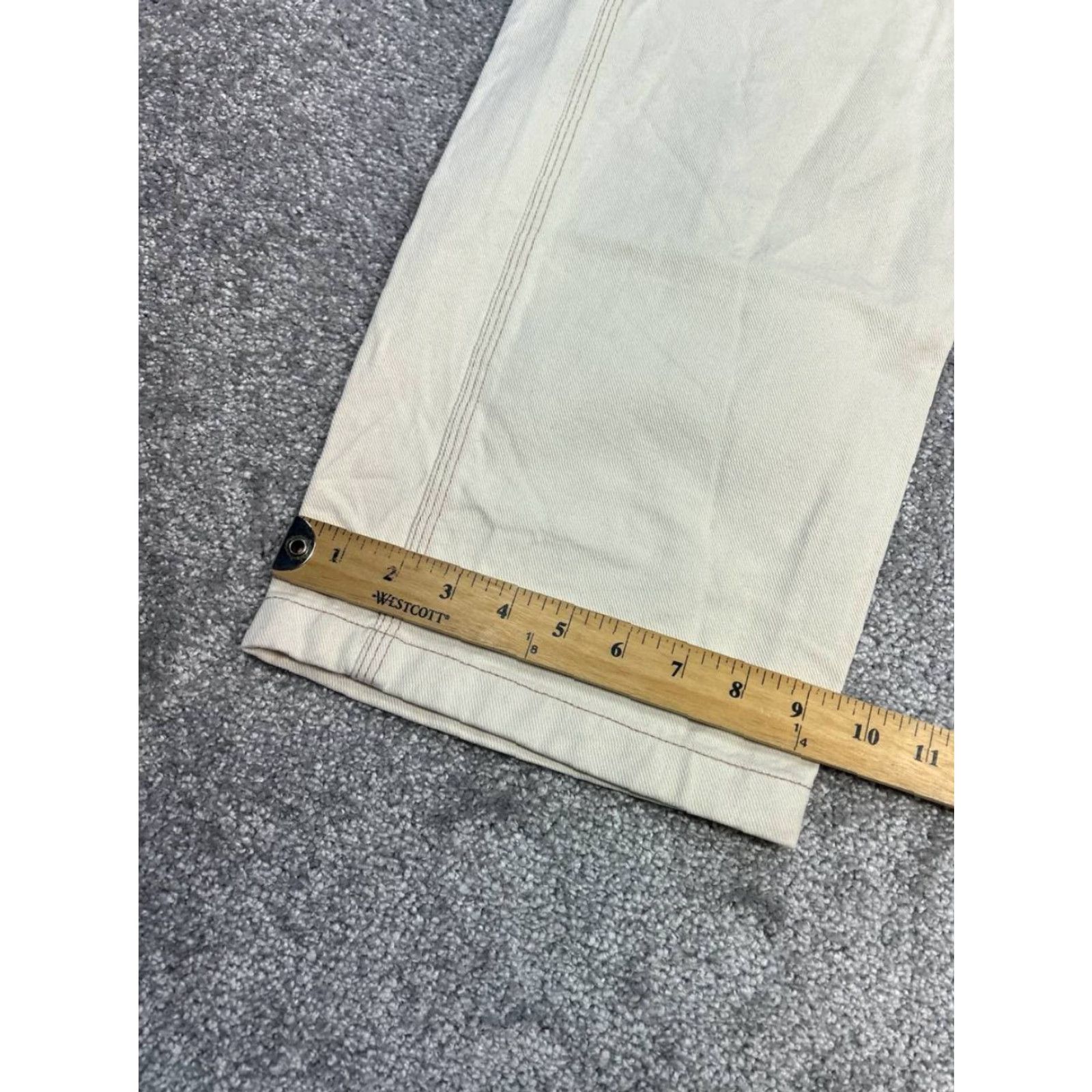 TNA Tna Carpenter Pants Womens 10 Beige Canvas Logo Cotton High Rise Straight Leg Size 32" / US 10 / IT 46 - 5 Thumbnail