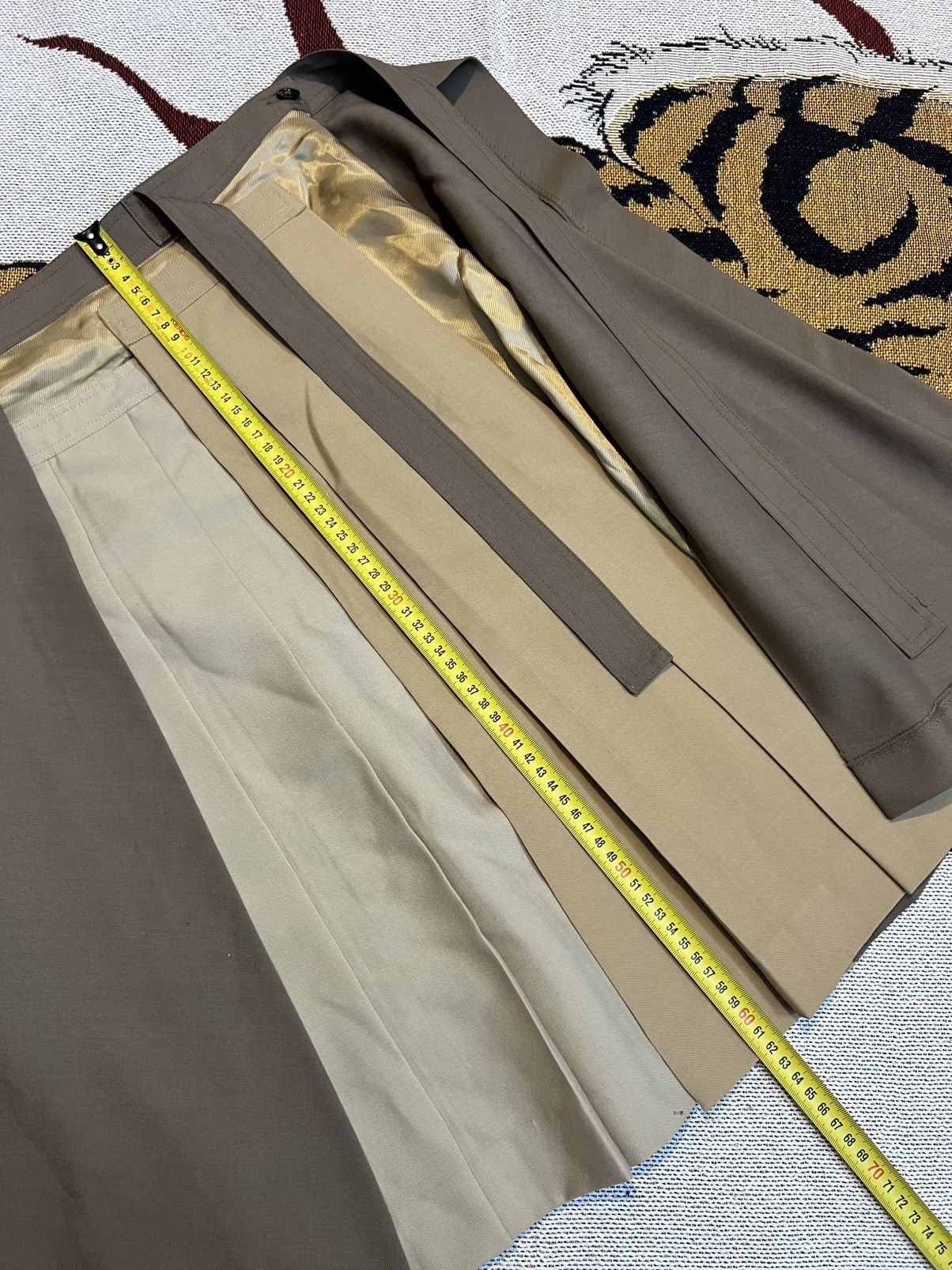 Marni Marni paneled wool mid-length skirt in khaki and tan Size 27" / US 4 / IT 40 - 12 Thumbnail