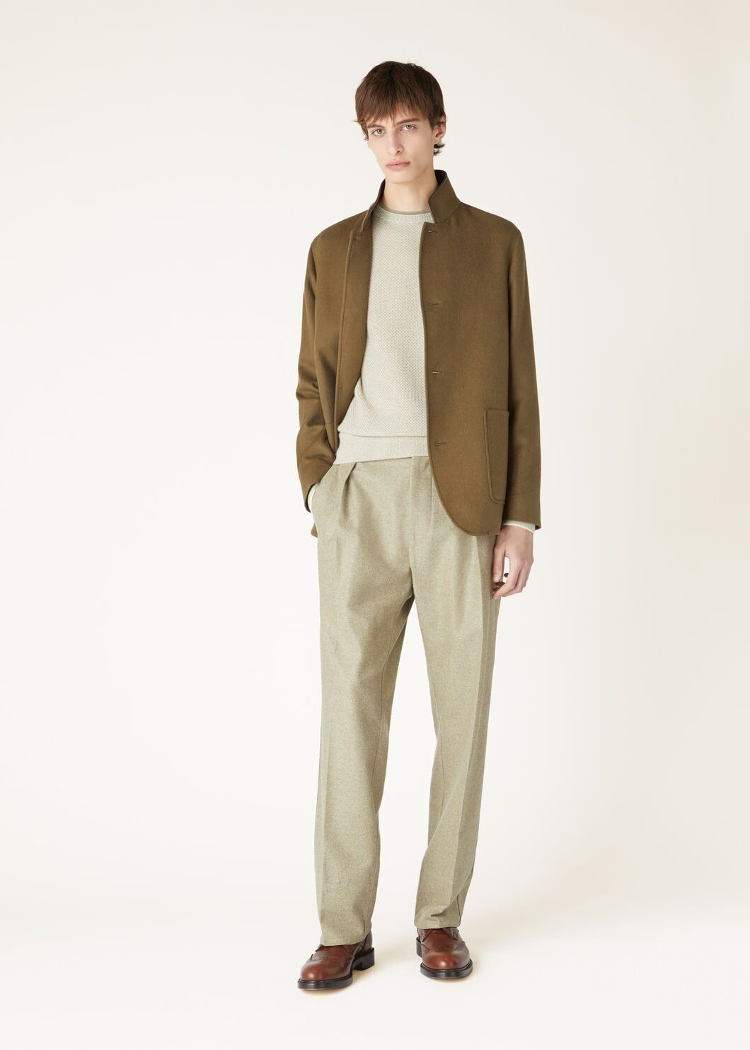 Loro Piana o1w1db10725 FAM7601 City Pull Crewneck Sweater Light Beige Size US M / EU 48-50 / 2 - 2 Thumbnail