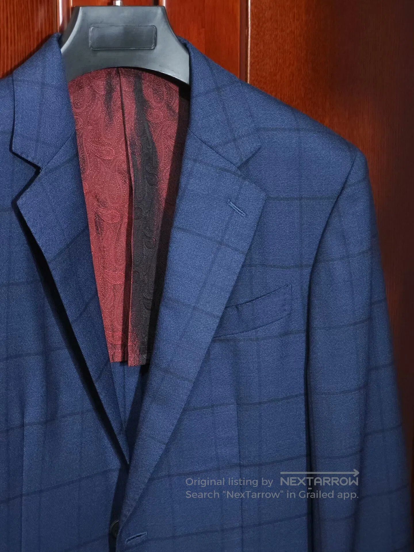 Japanese Brand Italian Blue Wool Suit Jacket. Size US S / EU 44-46 / 1 - 2 Thumbnail