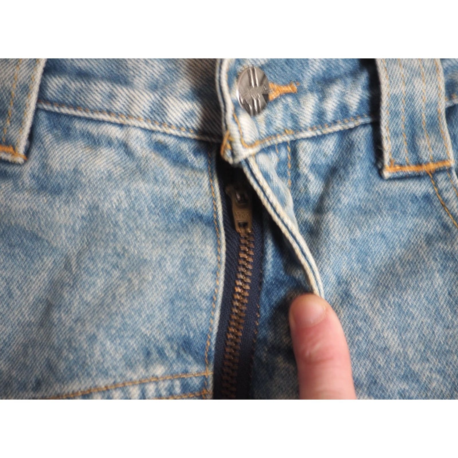 Krizia VINTAGE Krizia Denim Glam Y2k Tiger 27W Skirt Womens 8 80s 90s Blue Blue Denim Glam Rock 27W Women’s 8 Size 27" / US 4 / IT 40 - 8 Thumbnail