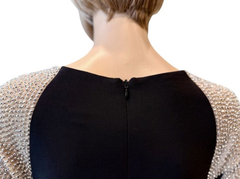 Other Xscape Black Gown & Illusion Nude with Silver Beaded Sleeves Size XXL / US 16-18 / IT 52-54 - 7 Thumbnail