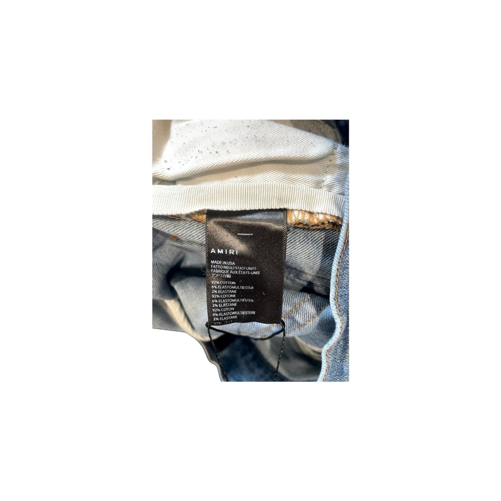 Amiri Amiri Quilted Teal Patchwork Light Wash Jeans Size US 30 / EU 46 - 5 Thumbnail
