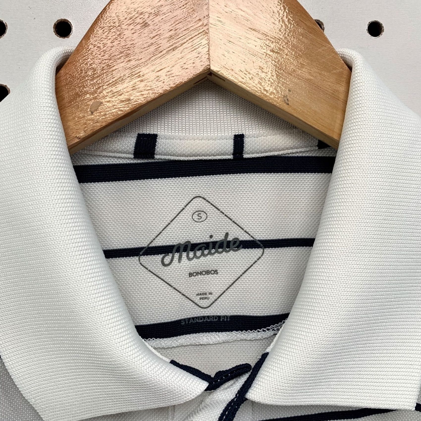 Bonobos Bonobos Polo Collared Shirt White Blue Striped Mens Small Golf Size US S / EU 44-46 / 1 - 7 Thumbnail