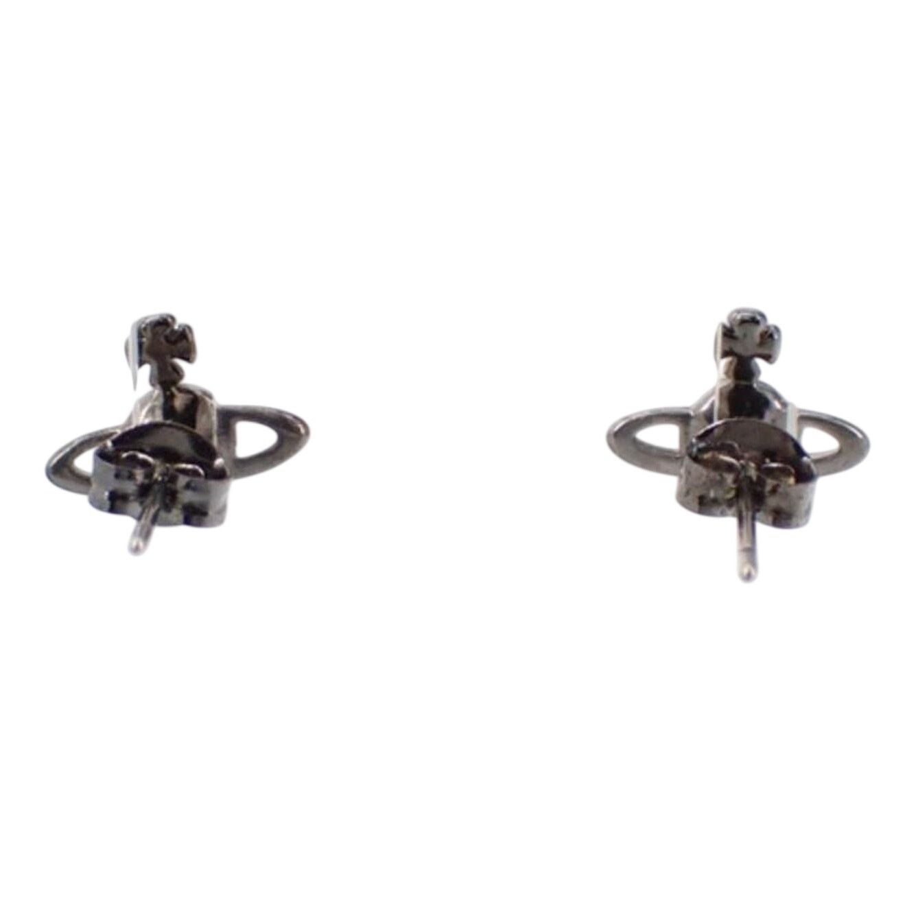 Vivienne Westwood Vivienne Westwood Orb Stud Earrings | Gunmetal & Crystal Size ONE SIZE - 2 Thumbnail