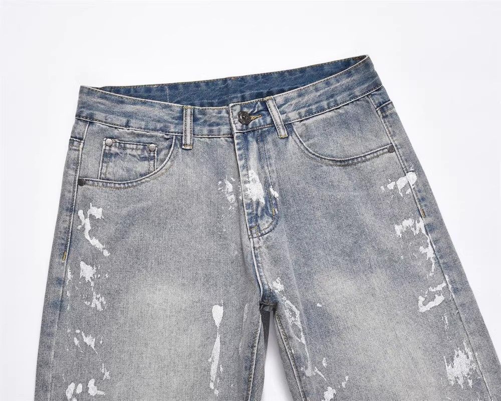 Japanese Brand × Jean Men's American ink-splashed flared wide-leg jeans Size US 32 / EU 48 - 3 Thumbnail