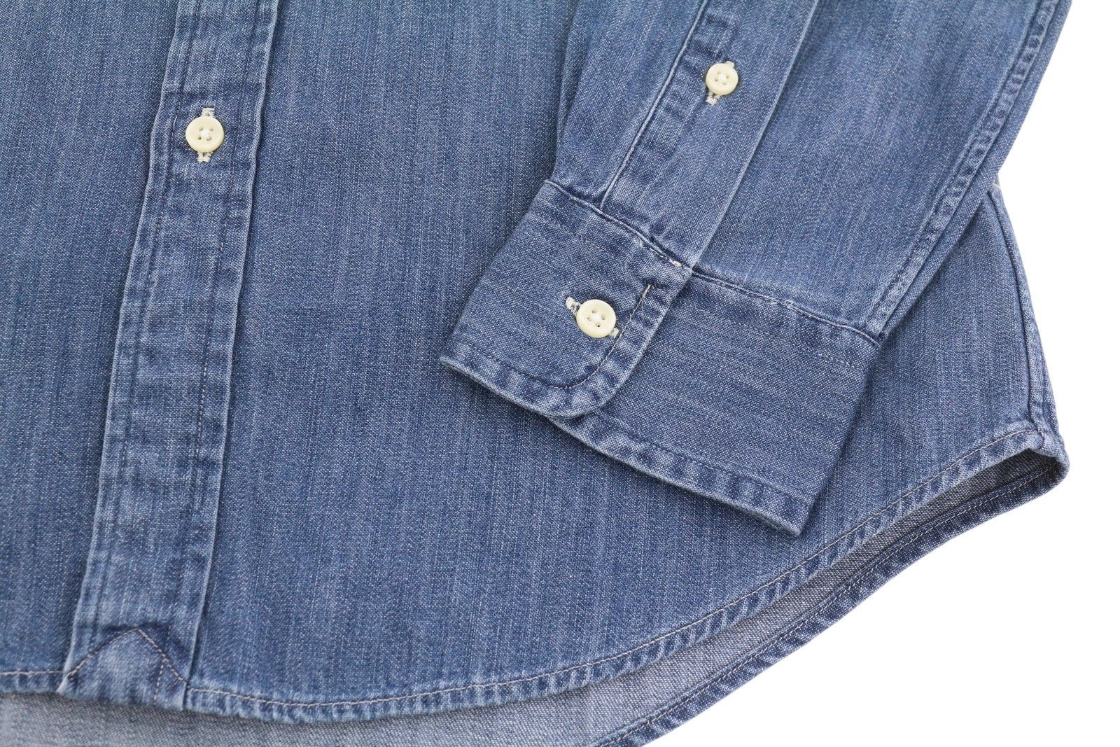 Ralph Lauren CORE REPLEN S Blue Denim Button Down Slim Shirt 86994 Size US S / EU 44-46 / 1 - 6 Thumbnail