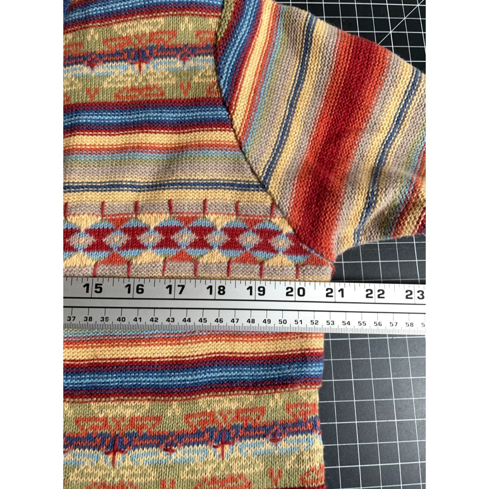 Vintage VINTAGE Aztec Pattern Cardigan Sweater Women's Medium Southwestern Cotton Ramie Knit VTG Size M / US 6-8 / IT 42-44 - 5 Thumbnail