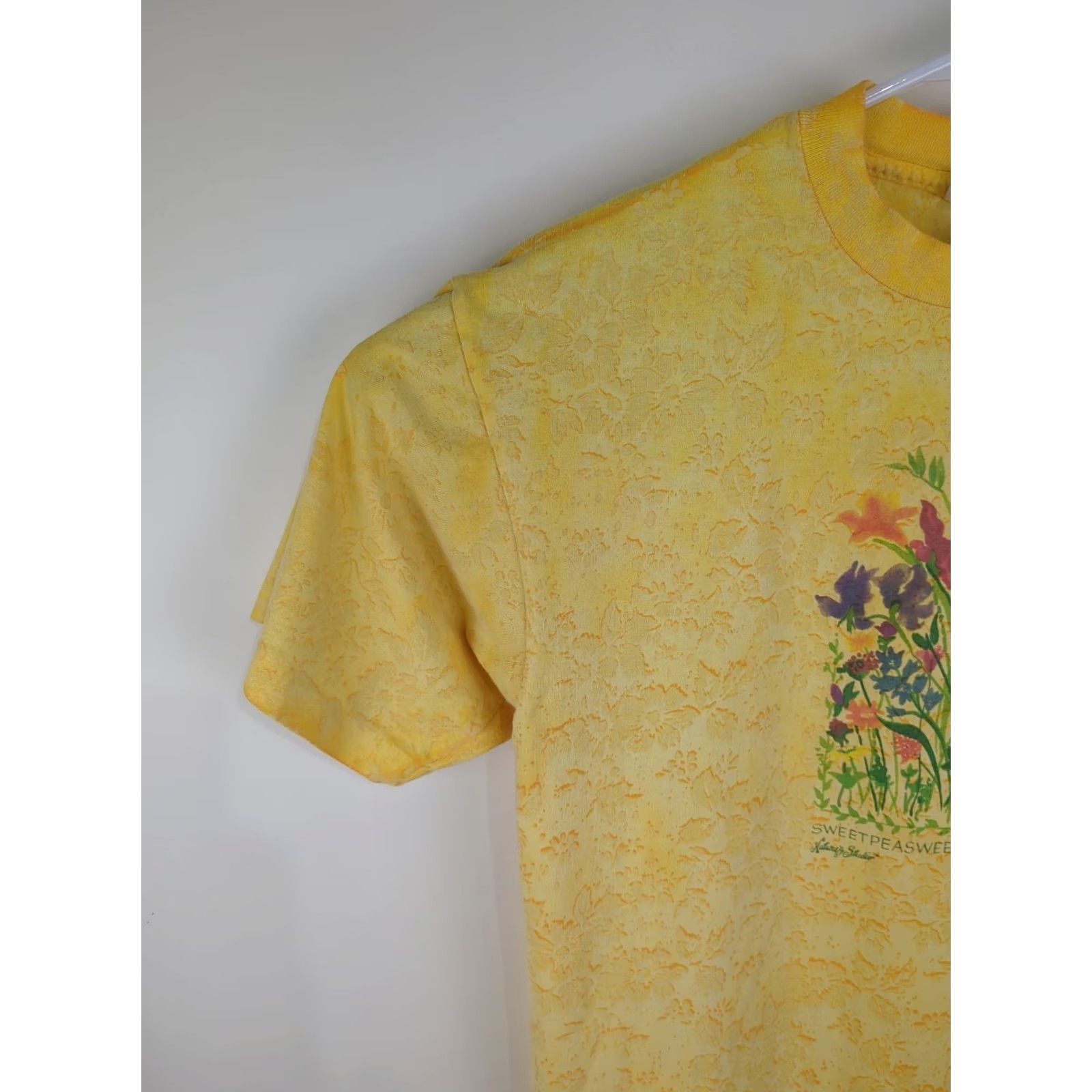 Vintage VINTAGE Nature's Studio Sweet Pea T Shirt Floral Tie Dye All Over AOP 90s Flowers Size US M / EU 48-50 / 2 - 5 Thumbnail
