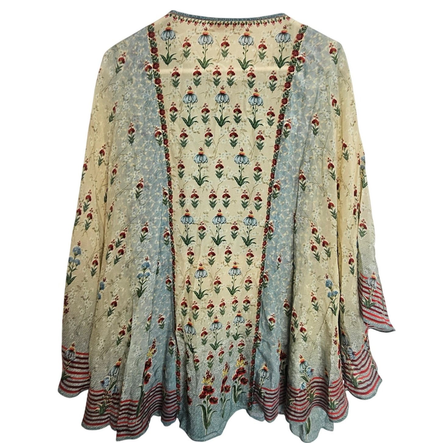 Anime Anita Dongre Womens Floral Tasseled Tunic 16 Flowy Cottage Size XXL / US 16-18 / IT 52-54 - 6 Thumbnail