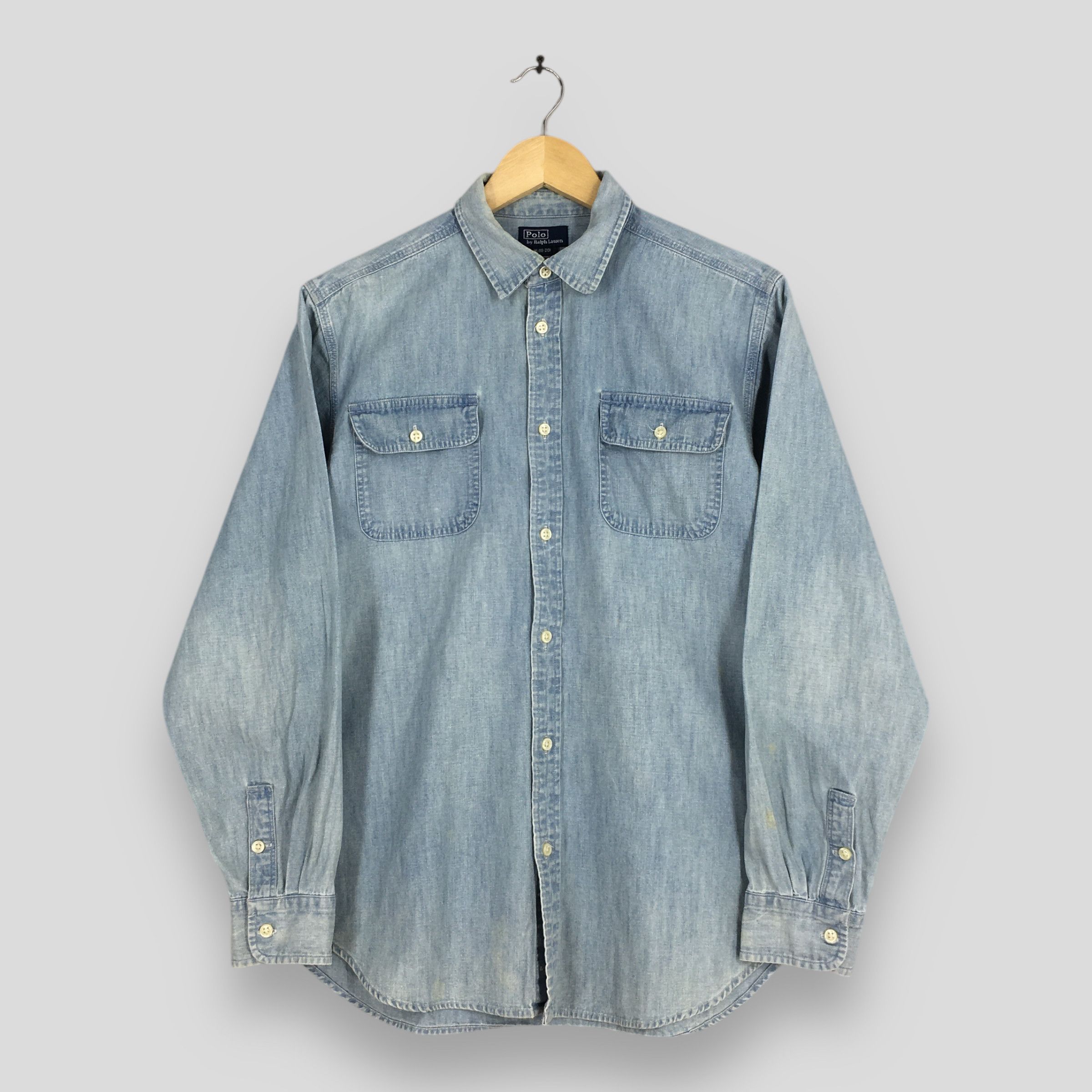 Polo Ralph Lauren Vintage Polo Ralph Lauren Blue Chambray Shirt Small Size US S / EU 44-46 / 1 - 1 Thumbnail