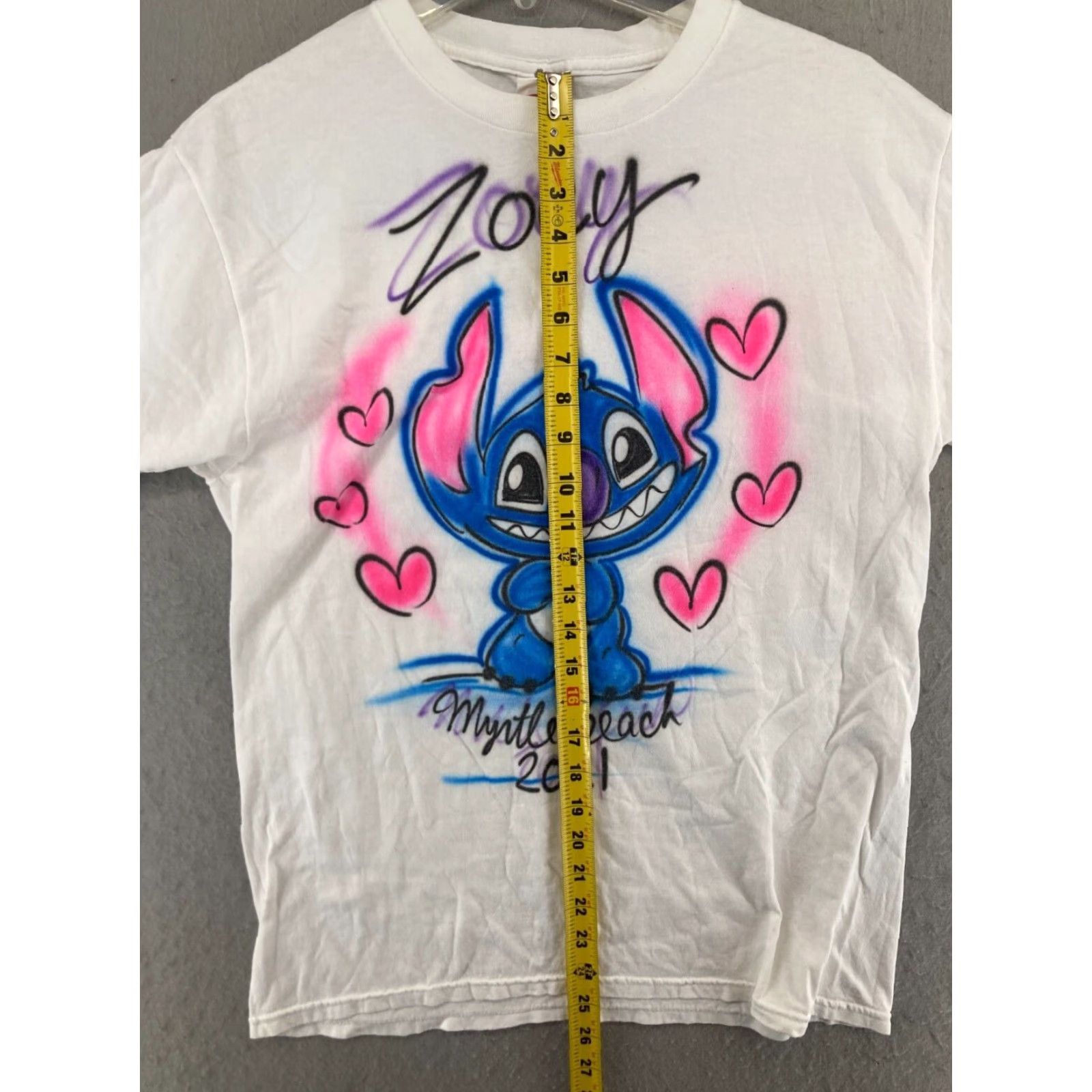 Hanes Hanes Women's T-Shirt Airbrush Stitch Myrtle Beach 2021 Crew Neck Short Sleeve Solid White Size M Size M / US 6-8 / IT 42-44 - 3 Thumbnail