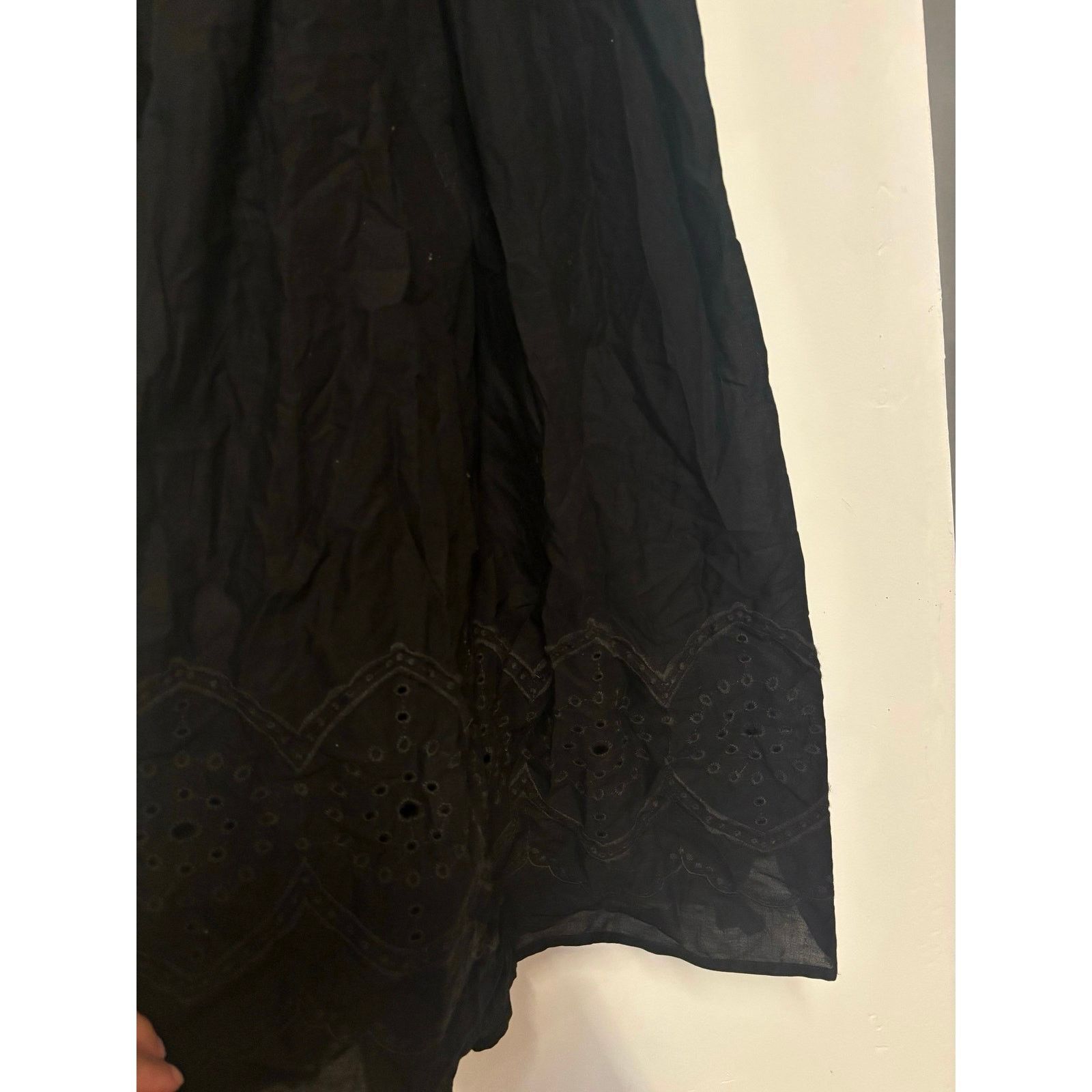 J.Crew NWT J.Crew Tie Neck Midi Dress With Eyelet Black Size 10 Size L / US 10 / IT 46 - 10 Thumbnail